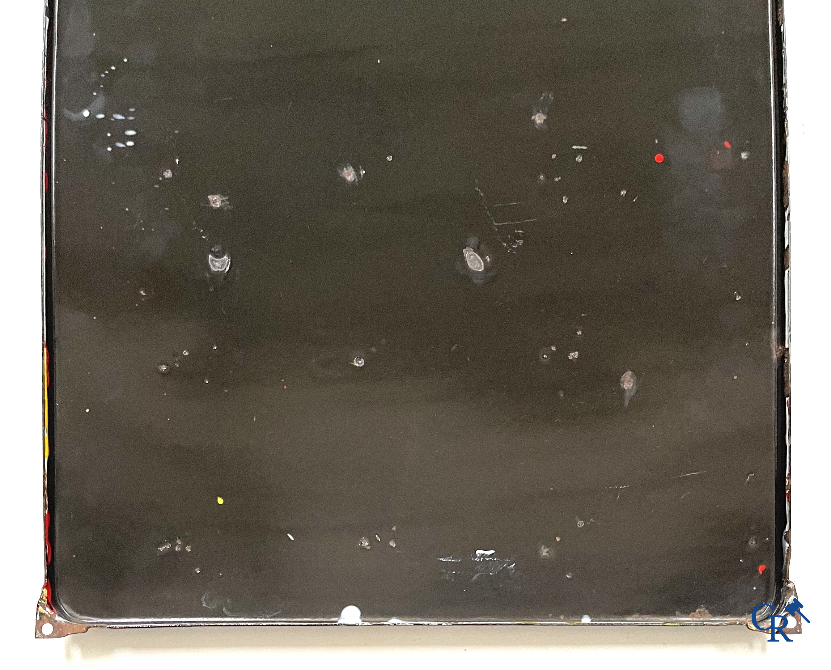 Brasserie du Coq Ardennais, Plaque émaillée publicitaire pour bières, sodas et limonades de la brasserie Ebling à Vireux.