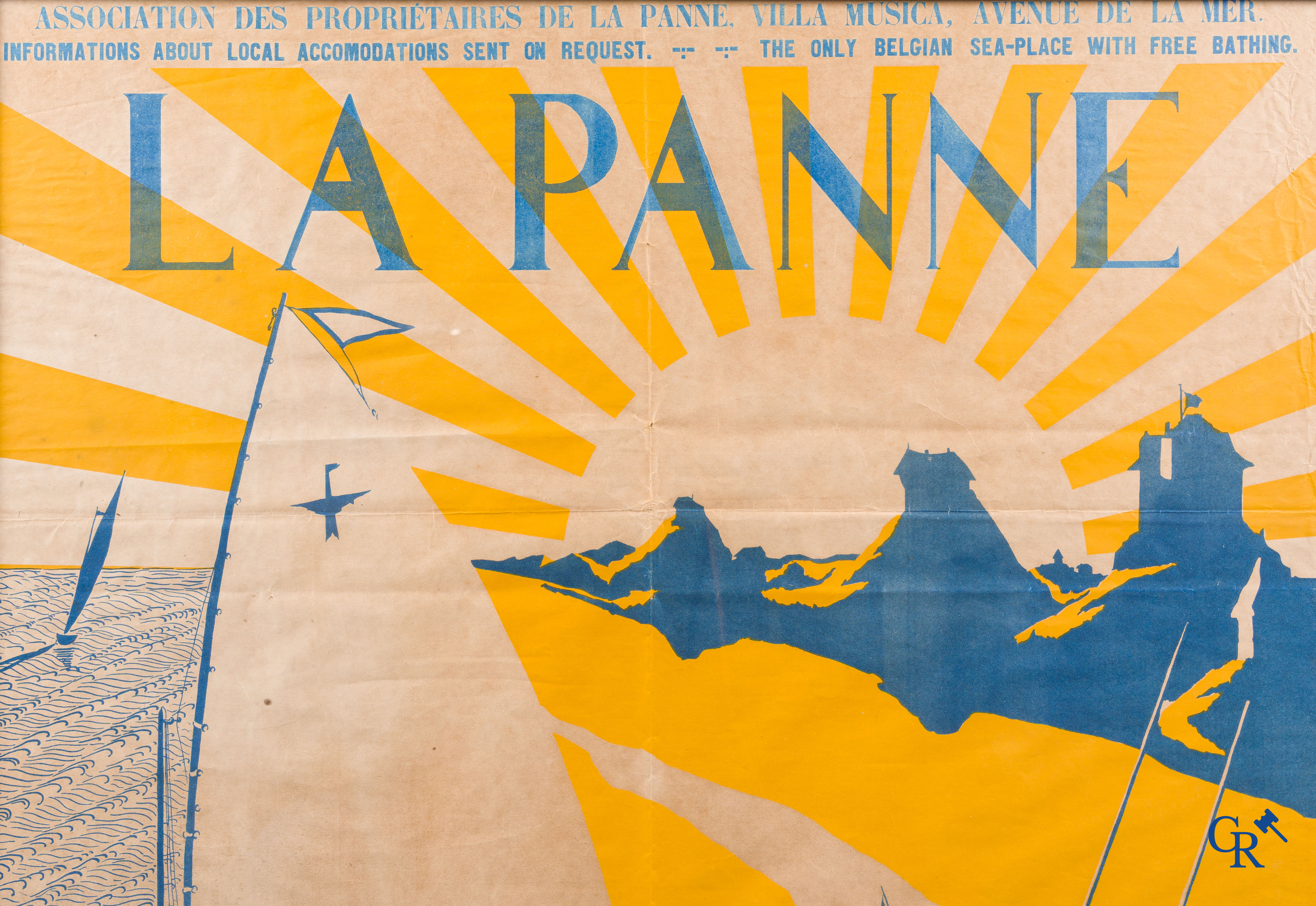 Dumont François (1886-1962) La Panne. Zeldzame affiche voor de Belgische kuststad De Panne. Gedateerd 1923.