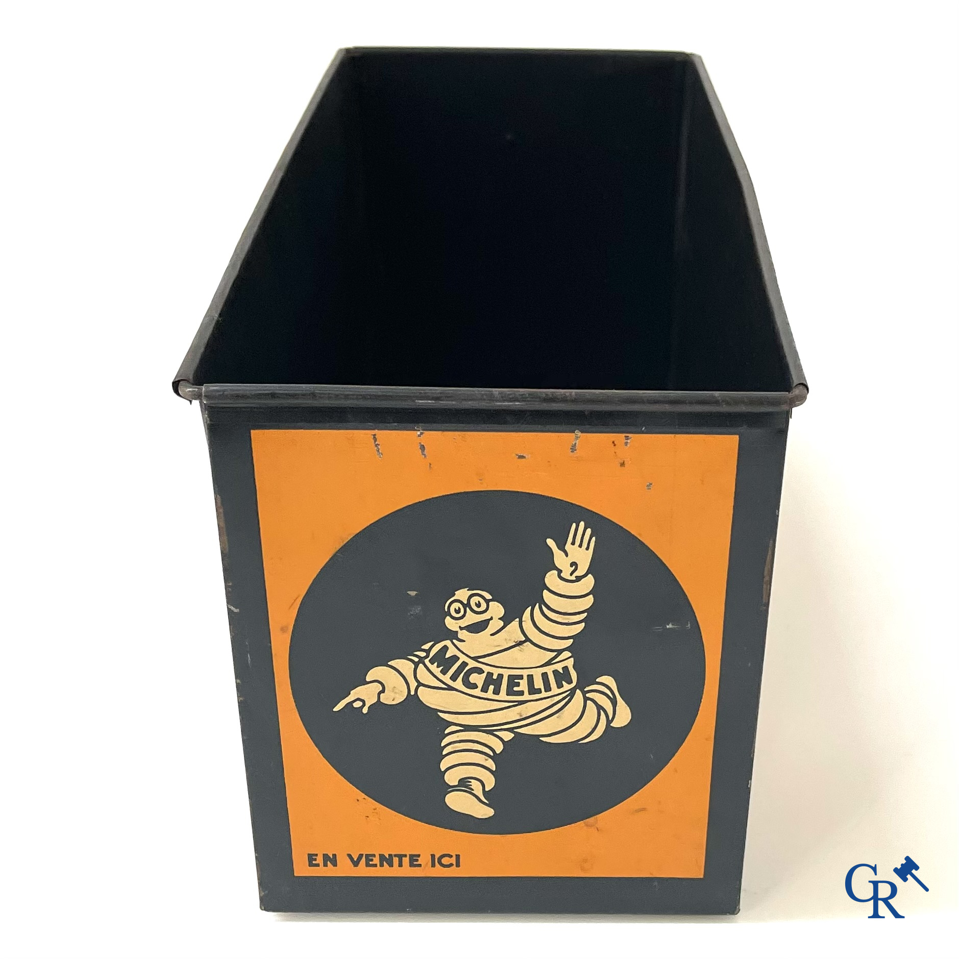 Michelin, a rectangular box in printed tin for Michelin maps and guides.