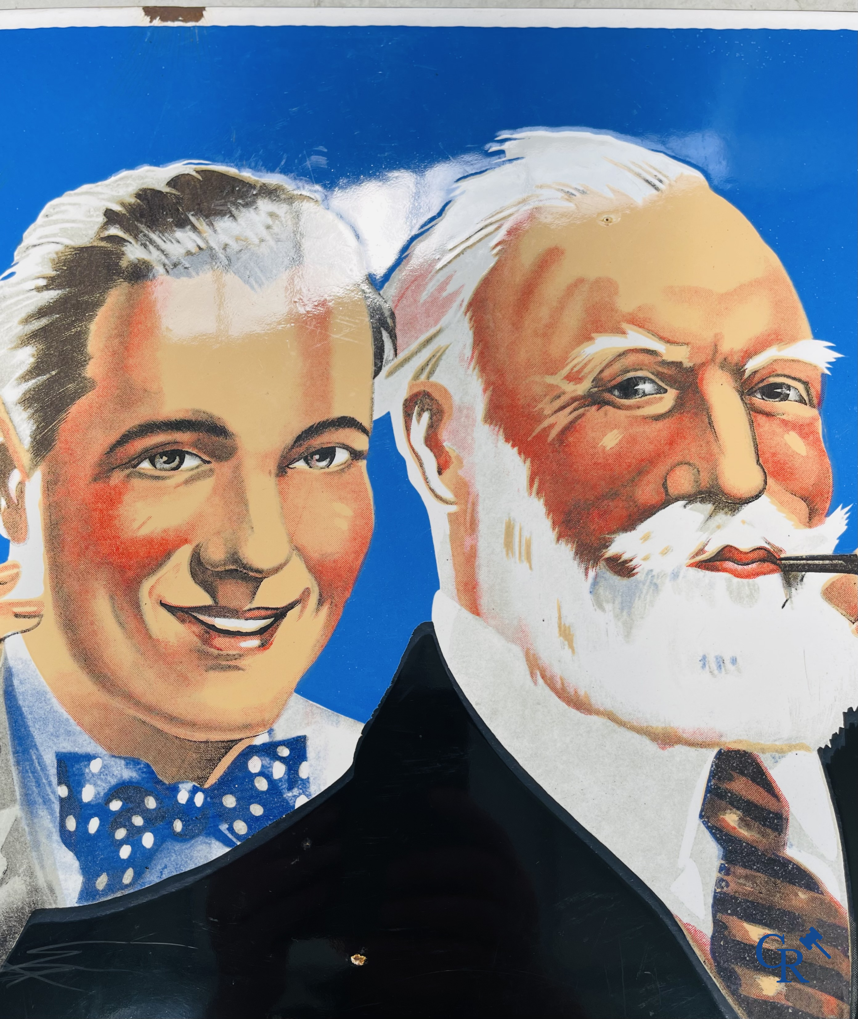 AJJA, Emaille reclamebord voor de tabakswaren van AJJA. Emaillerie Odon Warland. T.P. Bruxelles 1951.