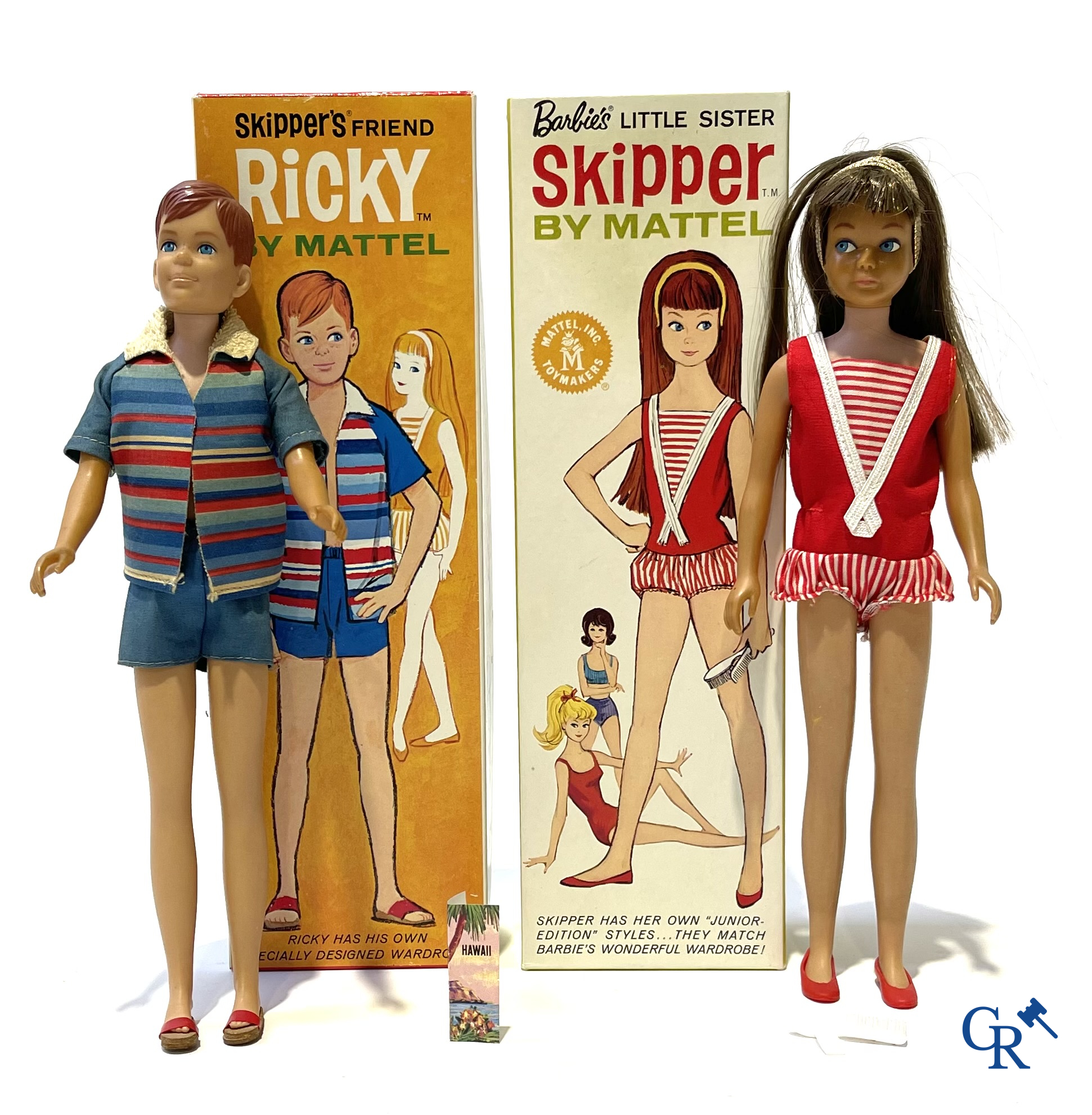 Vieux jouets. Mattel, un beau lot de poupées et attributs. Barbie, Ricky, Skipper, Ken, etc. Années 1960 et plus tard.