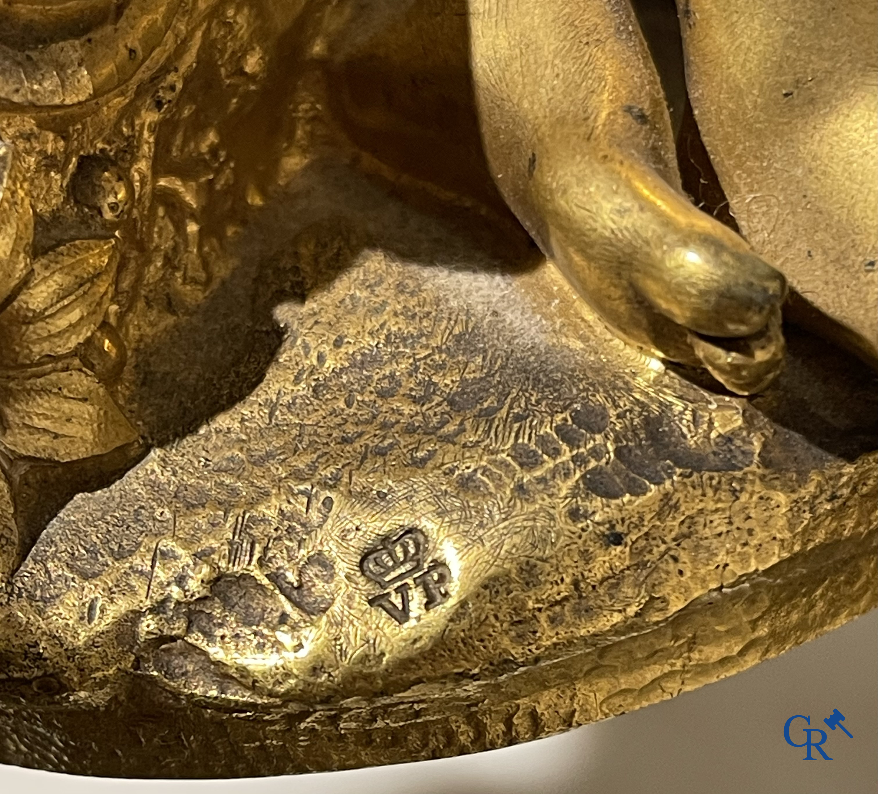 Victor Paillard. Pendule à Cercles Tournantes. Pendulum in green marble and gilded bronze. Circa 1860.