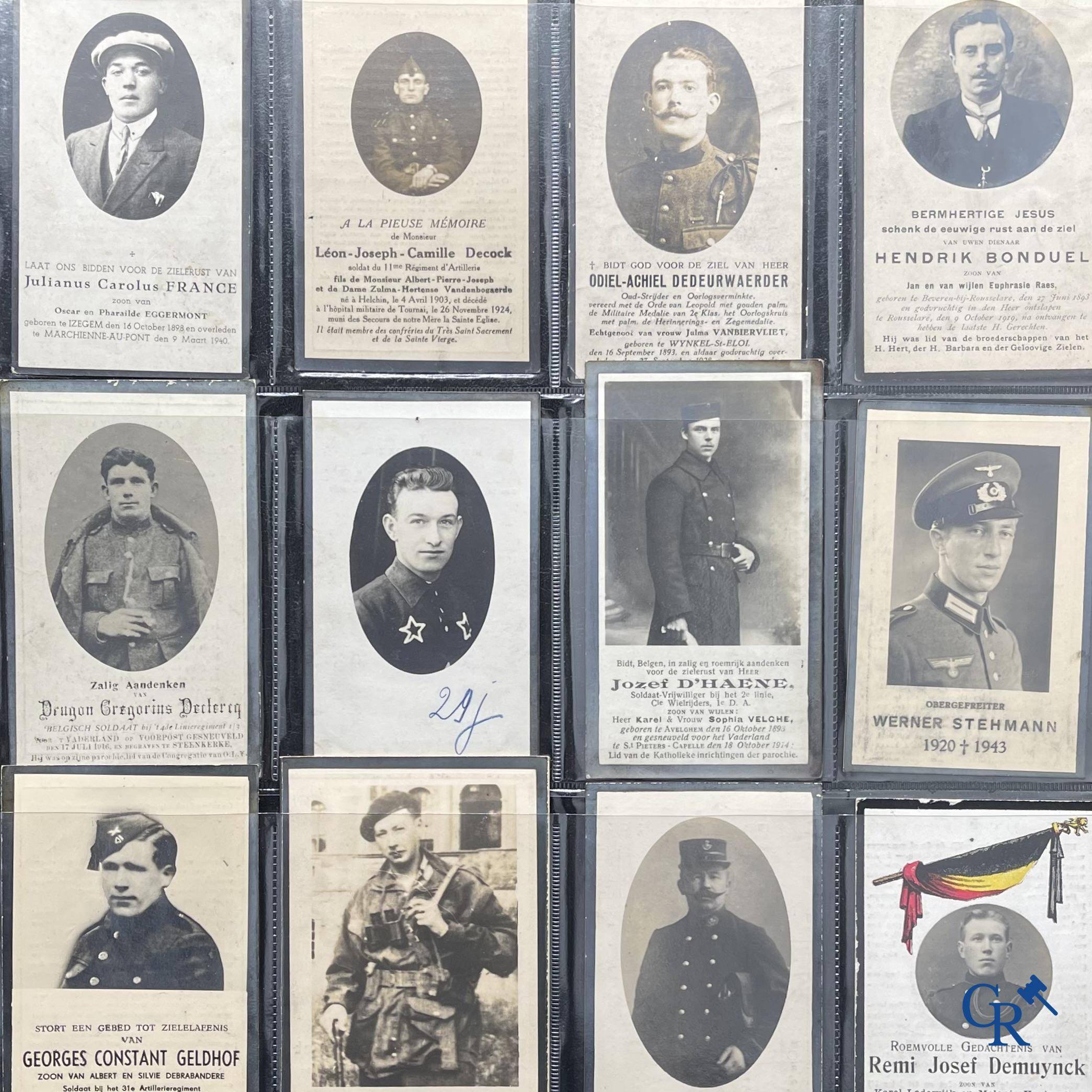 Religieuze objecten, een groot lot met allerhande vrome afbeeldingen en devotie prenten. 19e en 20ste eeuw.