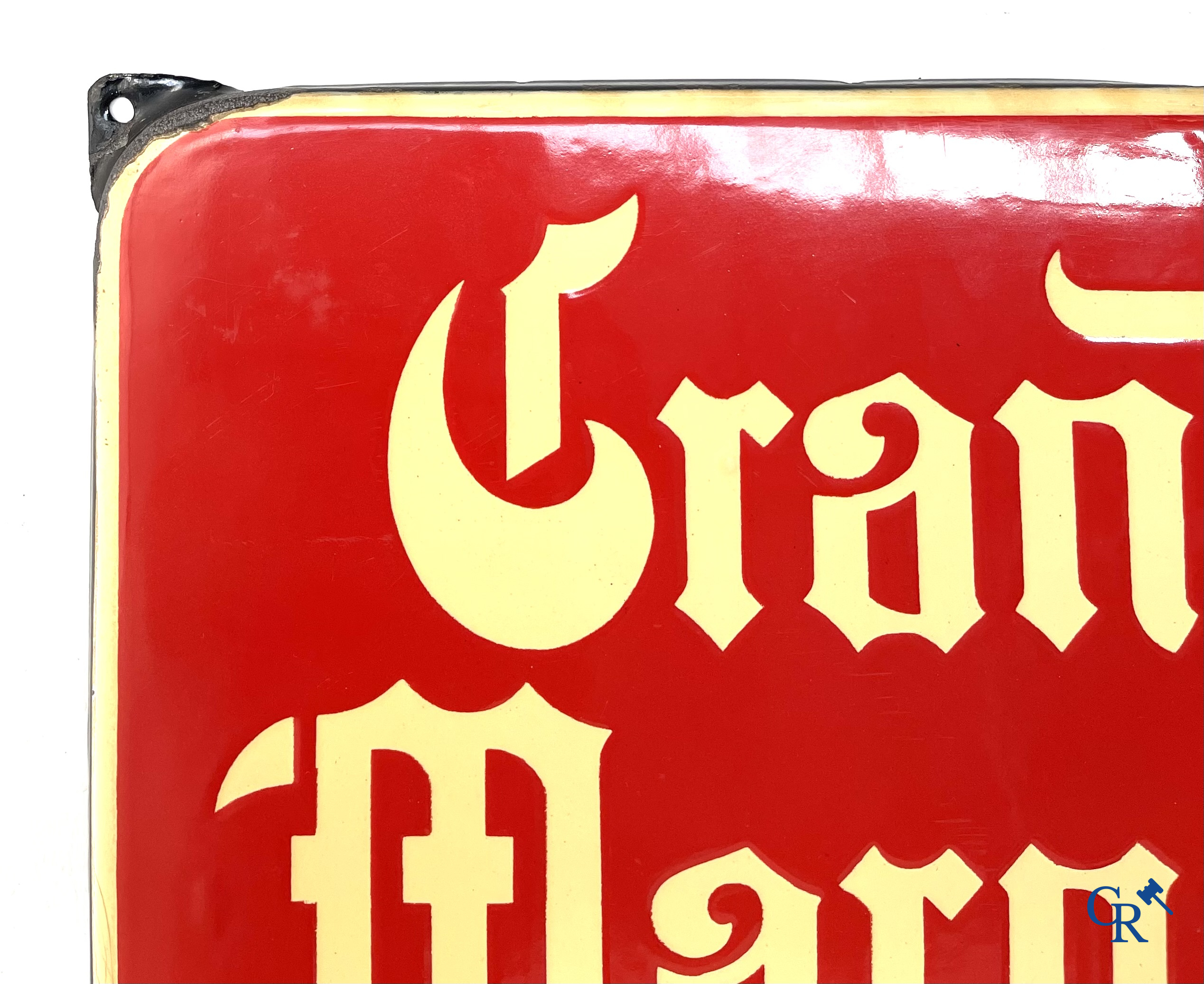 Grand Marnier, Large enamel publicity thermometer for the Grand Marnier liqueur. Enamel Alsacienne Strasbourg.