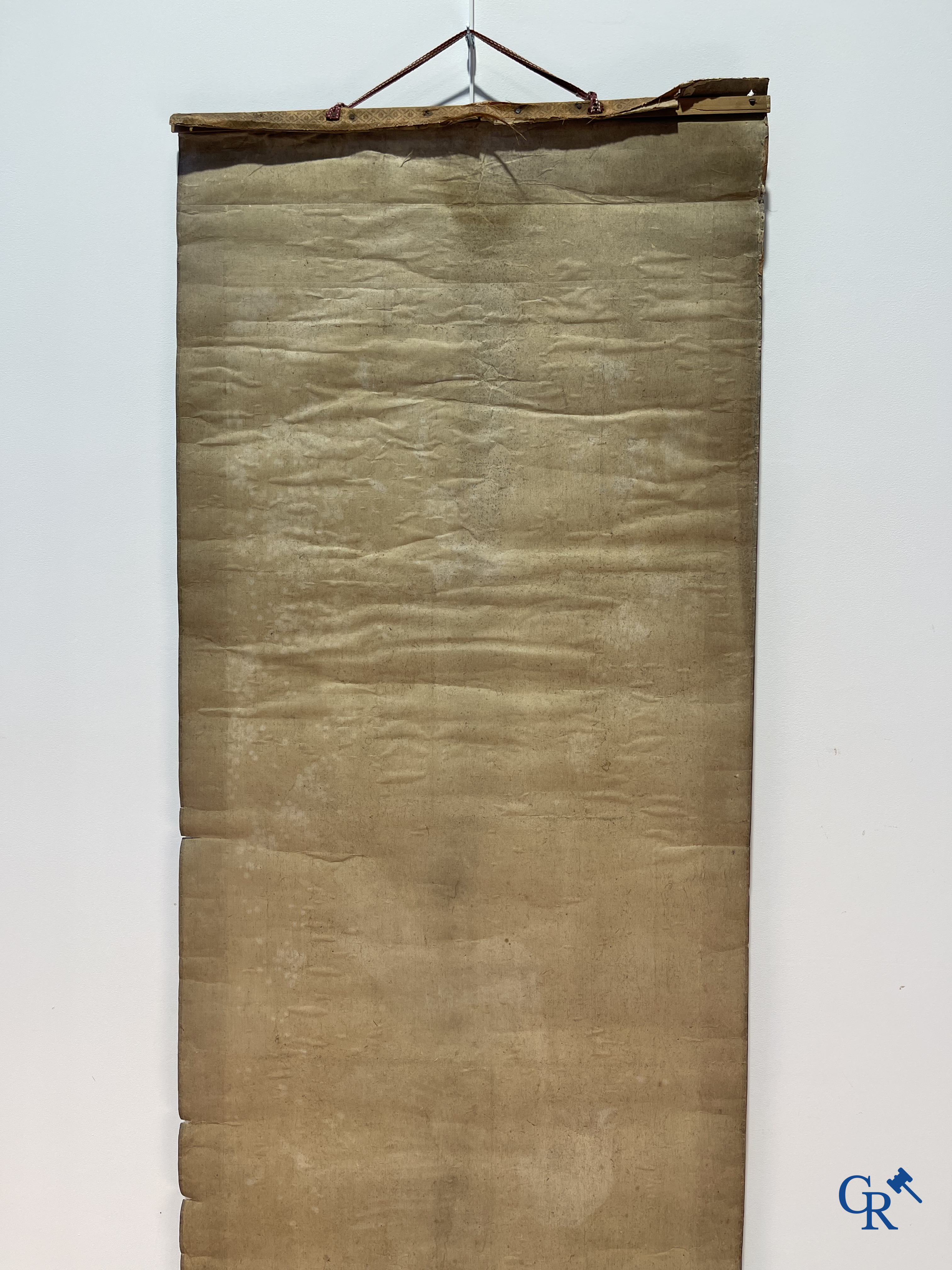 Asian Art, a large Japanese scroll. Signed. 18th century.