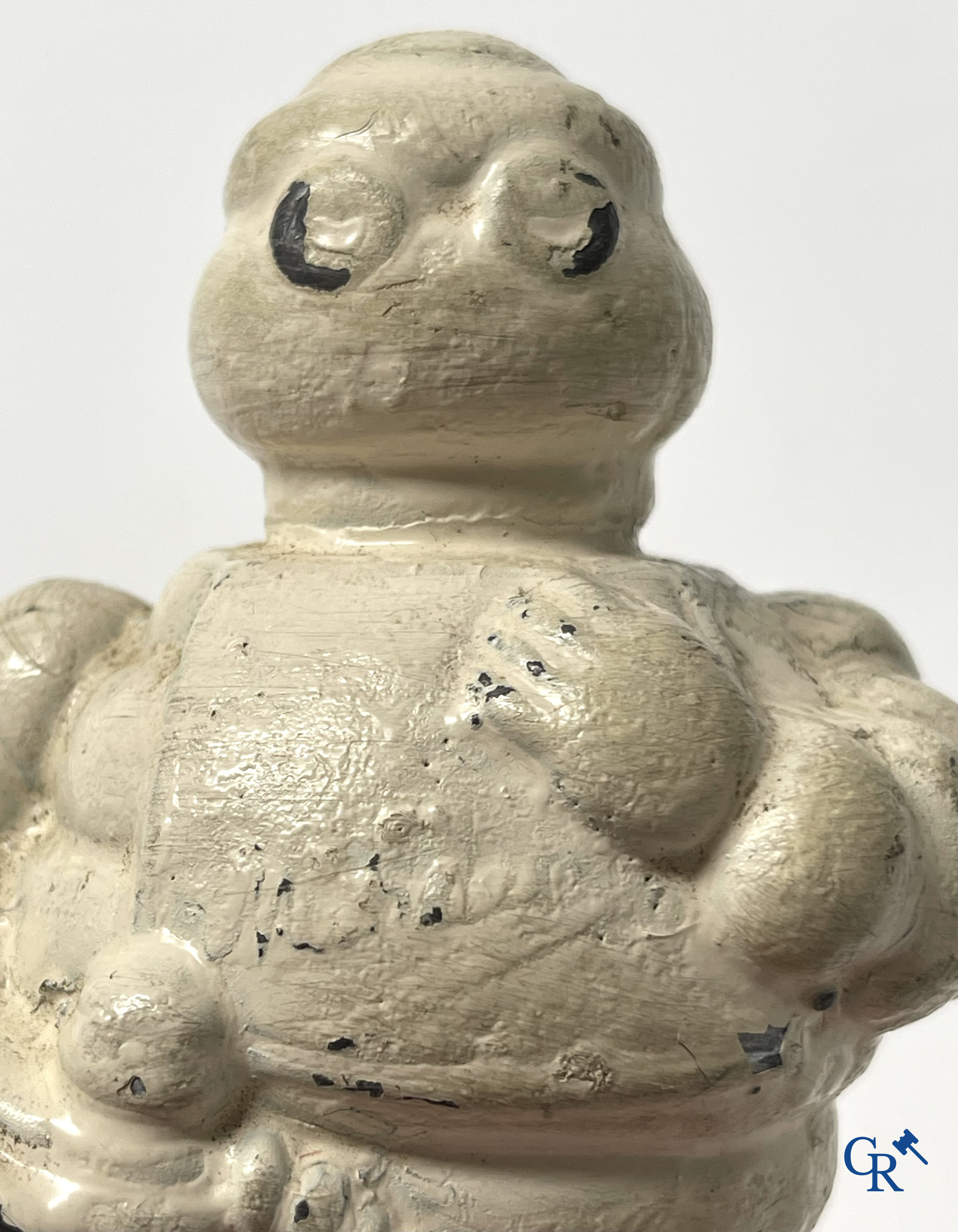 Michelin, a Bibendum in painted lead, original version. 1950's.