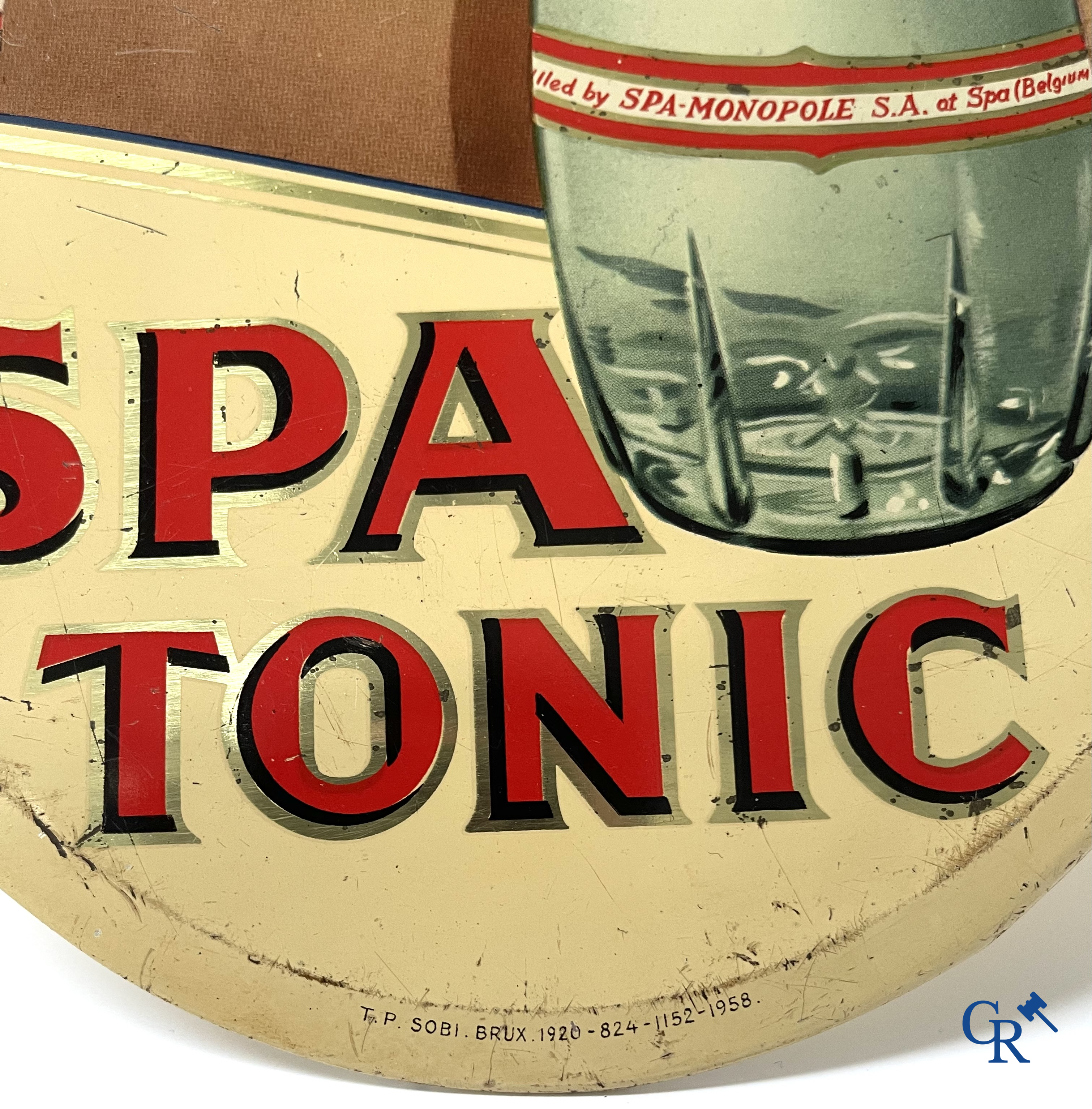 Spa, a publicity for Spa Tonic and a thermometer in printed metal for Spa, after a design by Jean D'Ylen.
