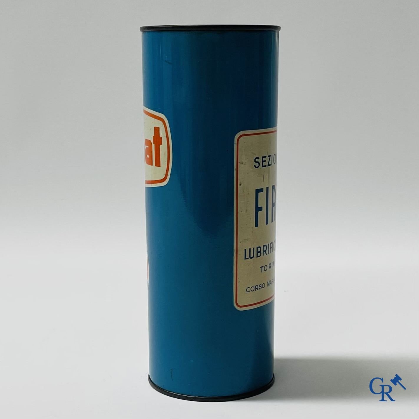 OlioFiat Turin. Oil can of the brand Fiat, department of lubricants for cars.