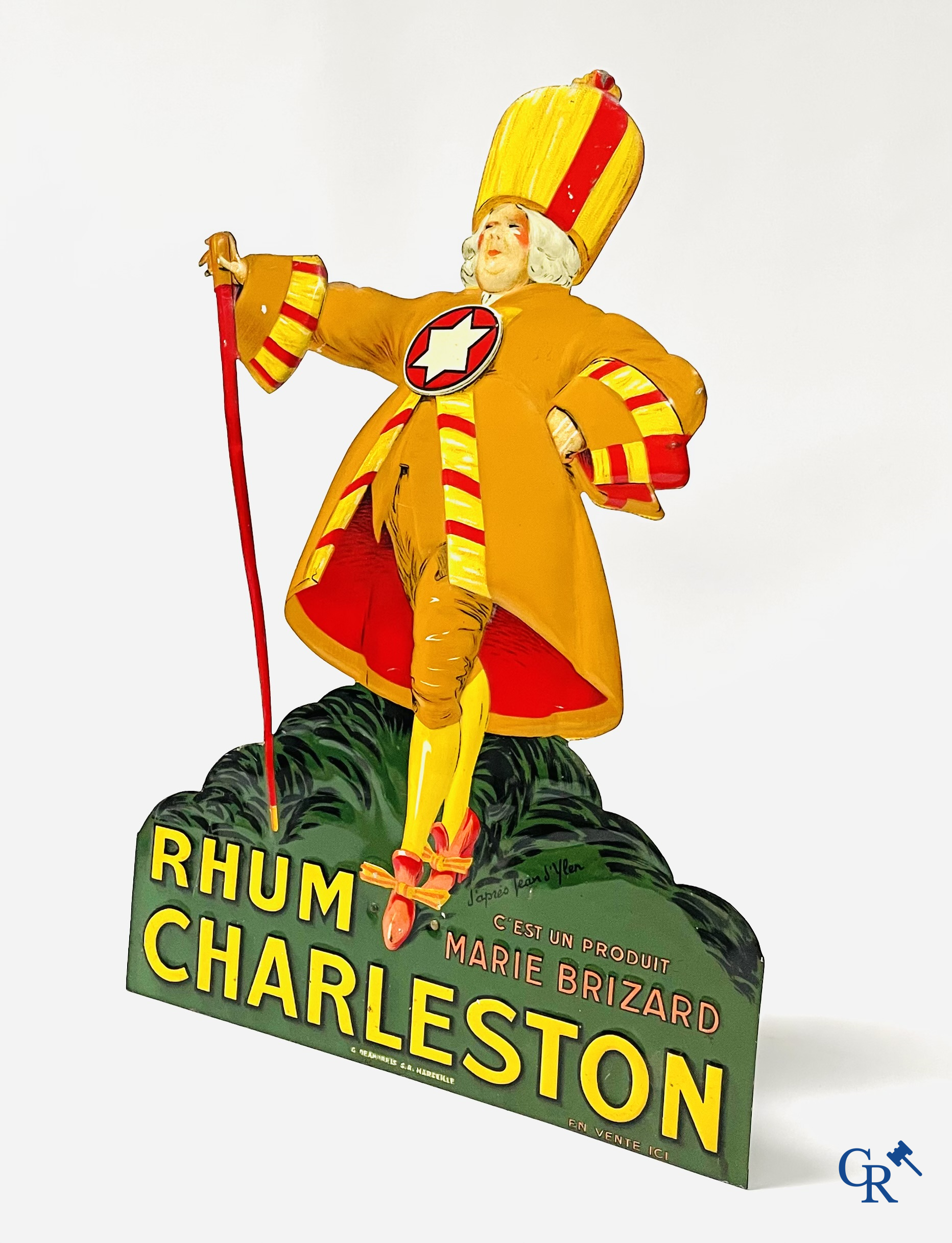 Jean D'Ylen, Publiciteit in bedrukt blik voor Rhum Charleston van Marie Brizard.
