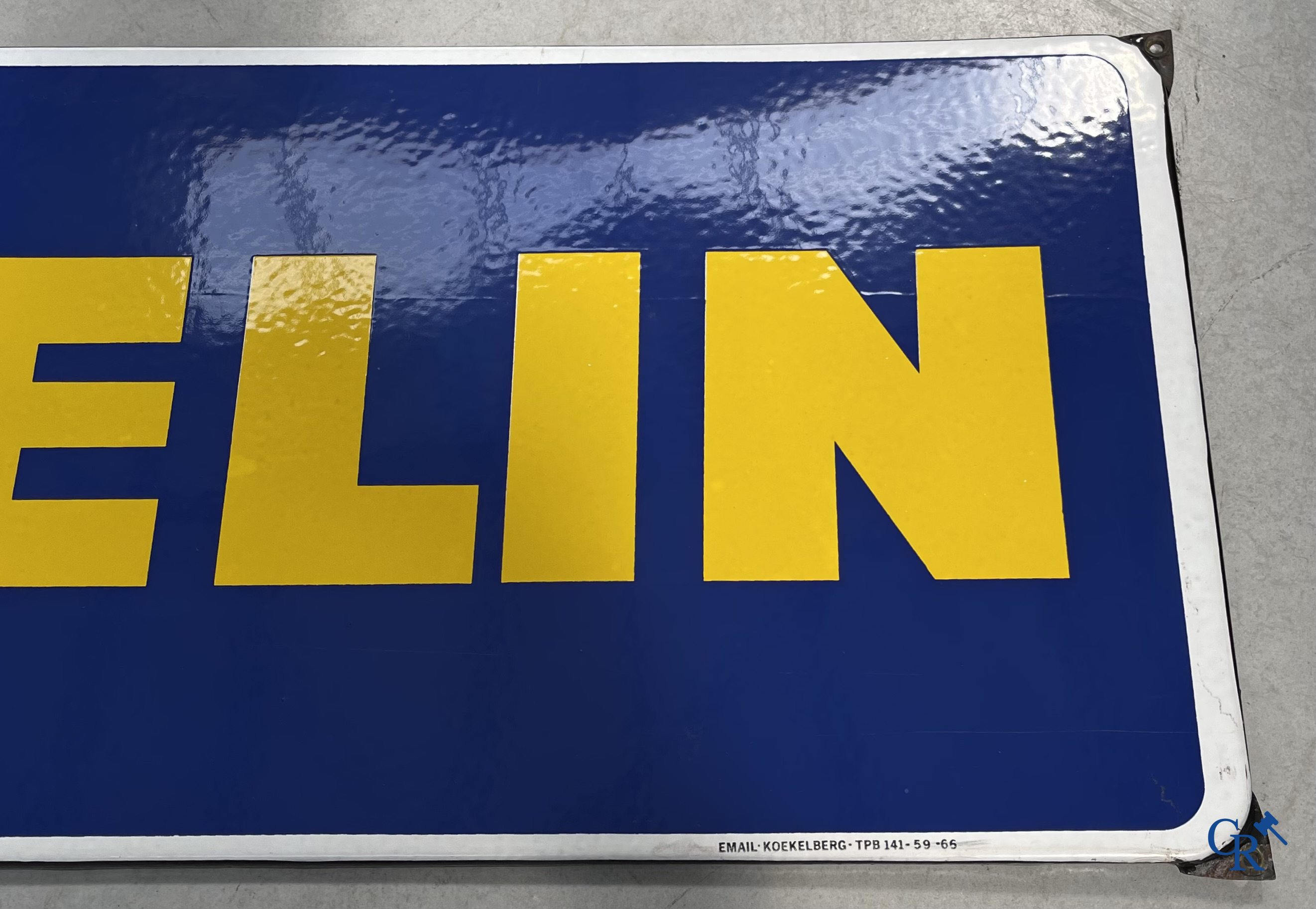 Michelin, enamel sign with Bibendum. 1960's. Email. Koekelberg. Mint condition.