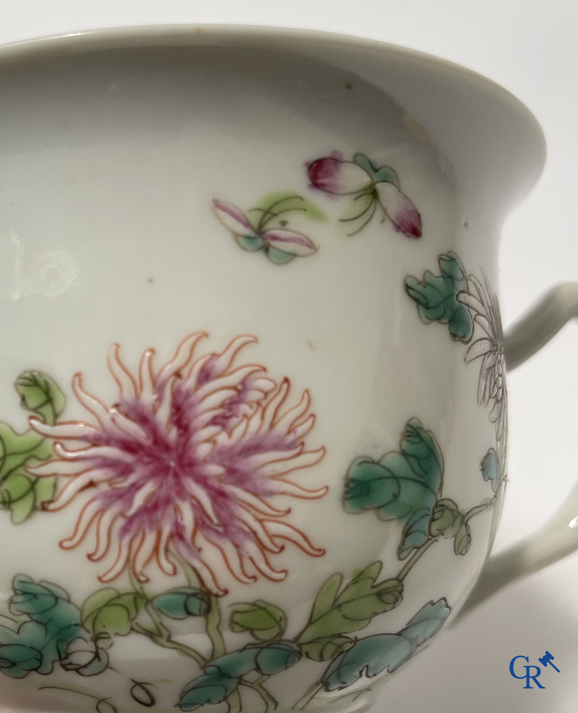 Asian Art, A finely painted Chinese teapot with floral decor. Marked.