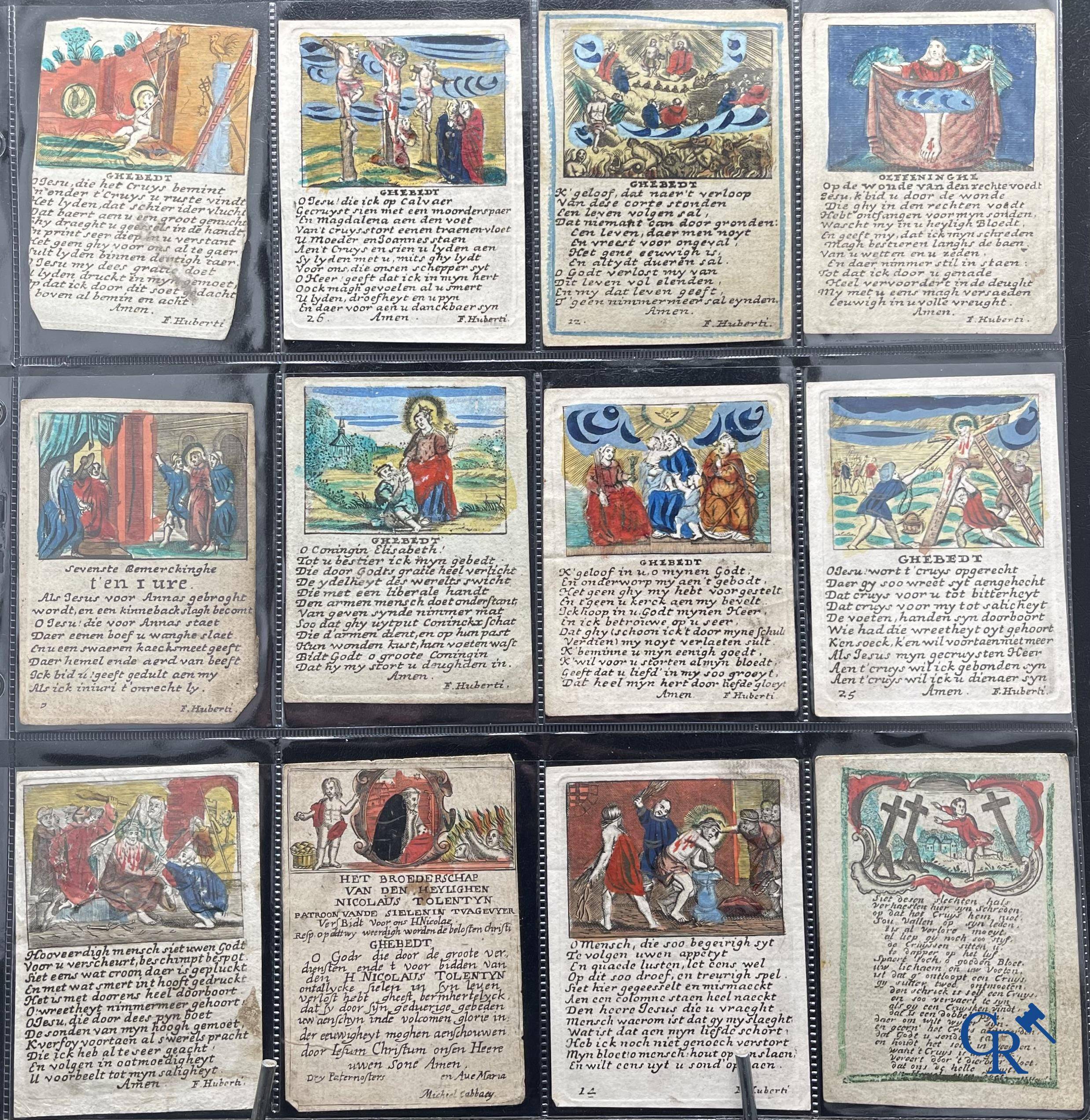 Religious objects: Important collection of pious images and devotion prints, Flanders, 17th-18th-19th centuries.