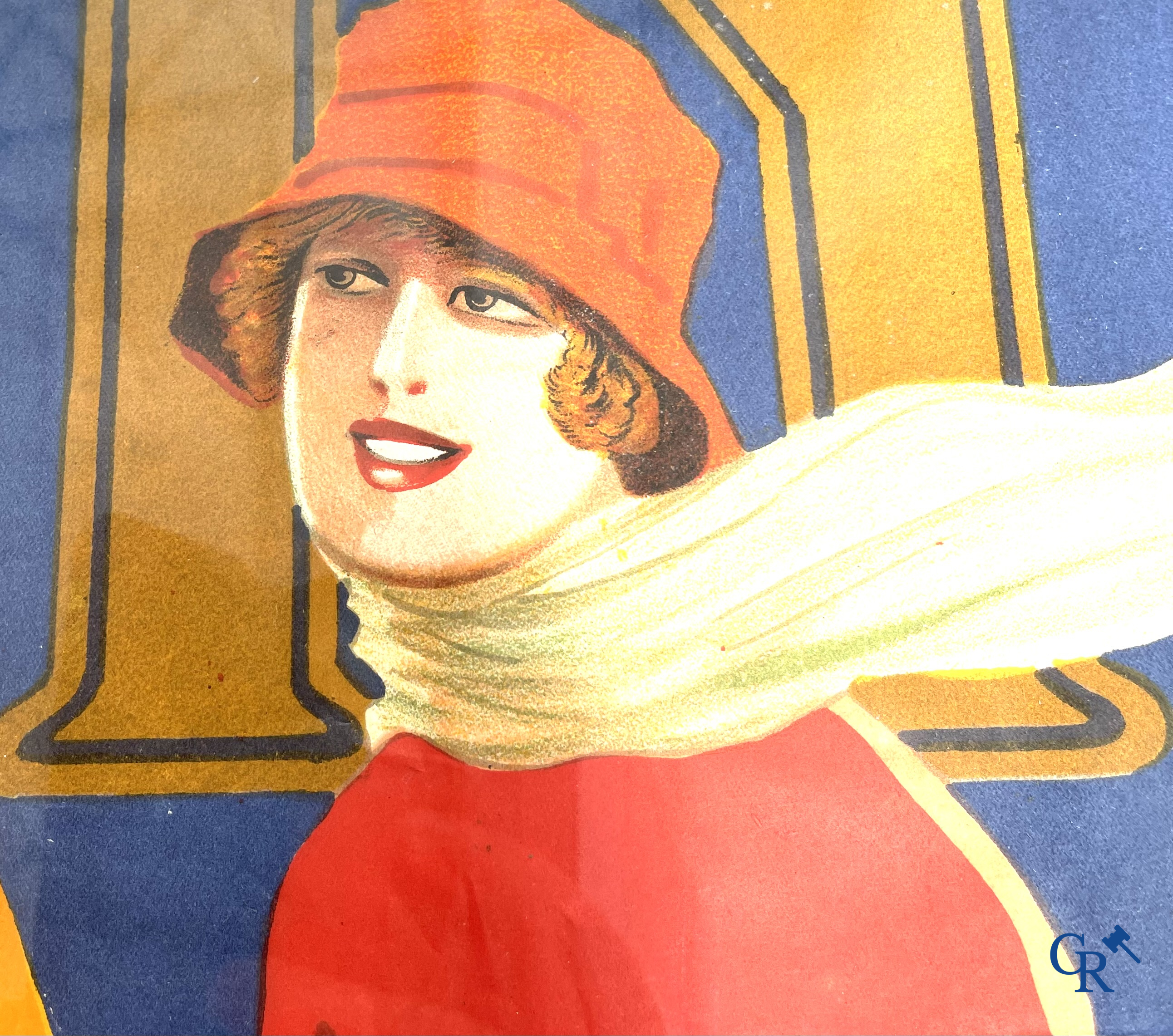 FN Motorcycle factory Herstal, Rare and original publicity poster for the FN motorcycle type Sahara. Around 1930.