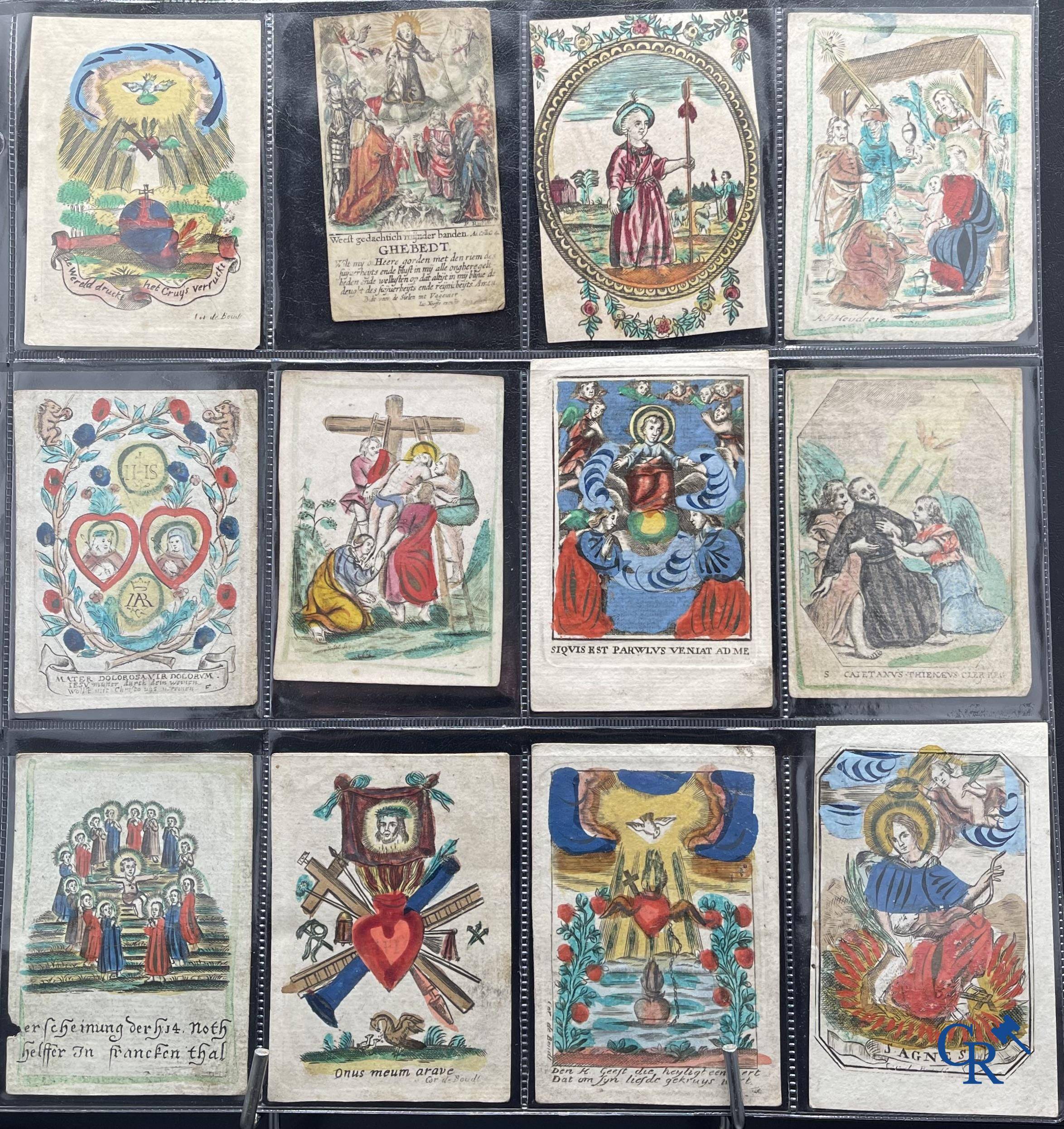 Religious objects: Important collection of pious images and devotion prints, Flanders, 17th-18th-19th centuries.