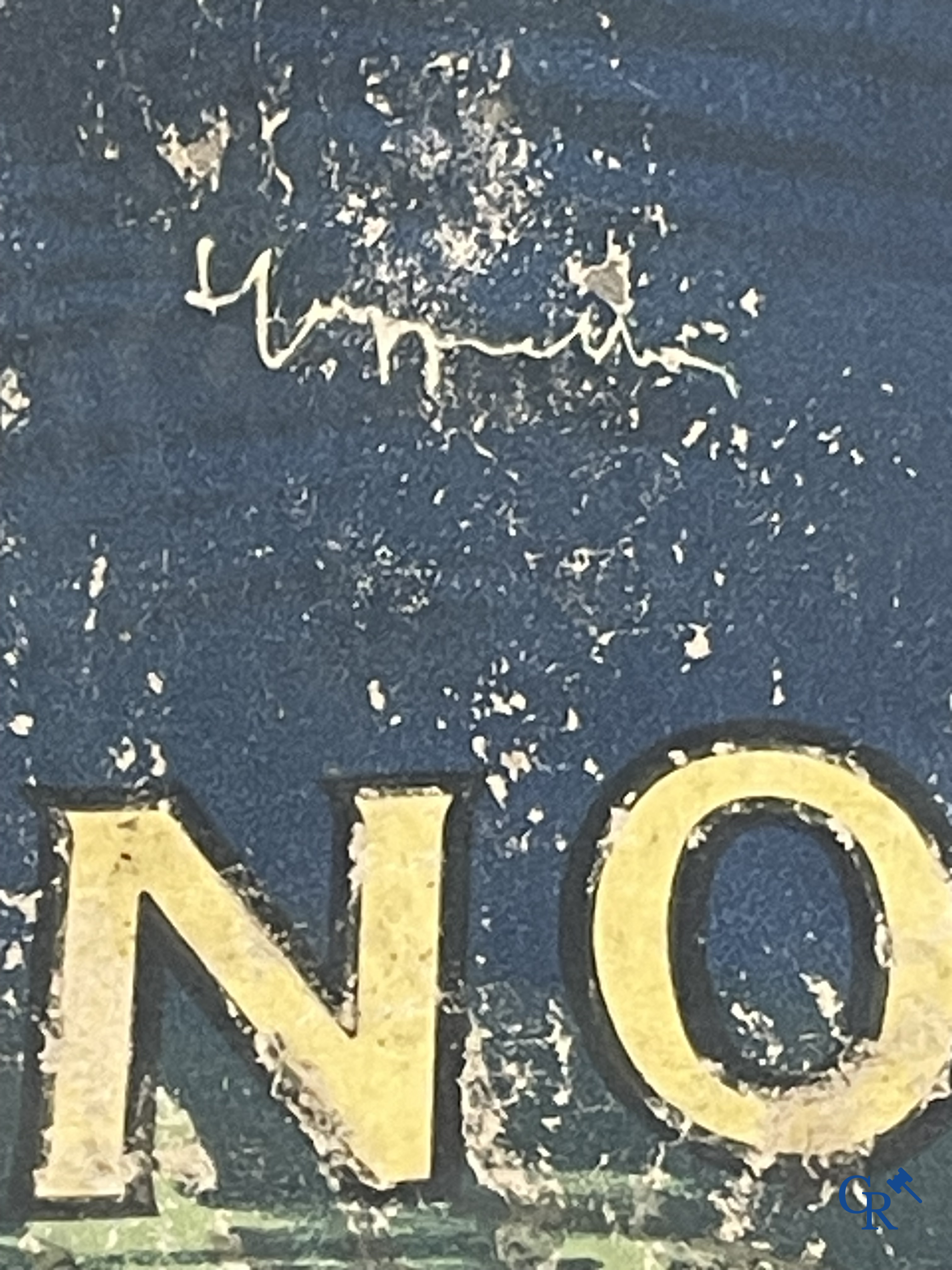 Leonetto Cappiello (1875-1942) Zeldzame originele bistro terrastafel met publiciteit voor Cinzano Vermouth. Circa 1920.