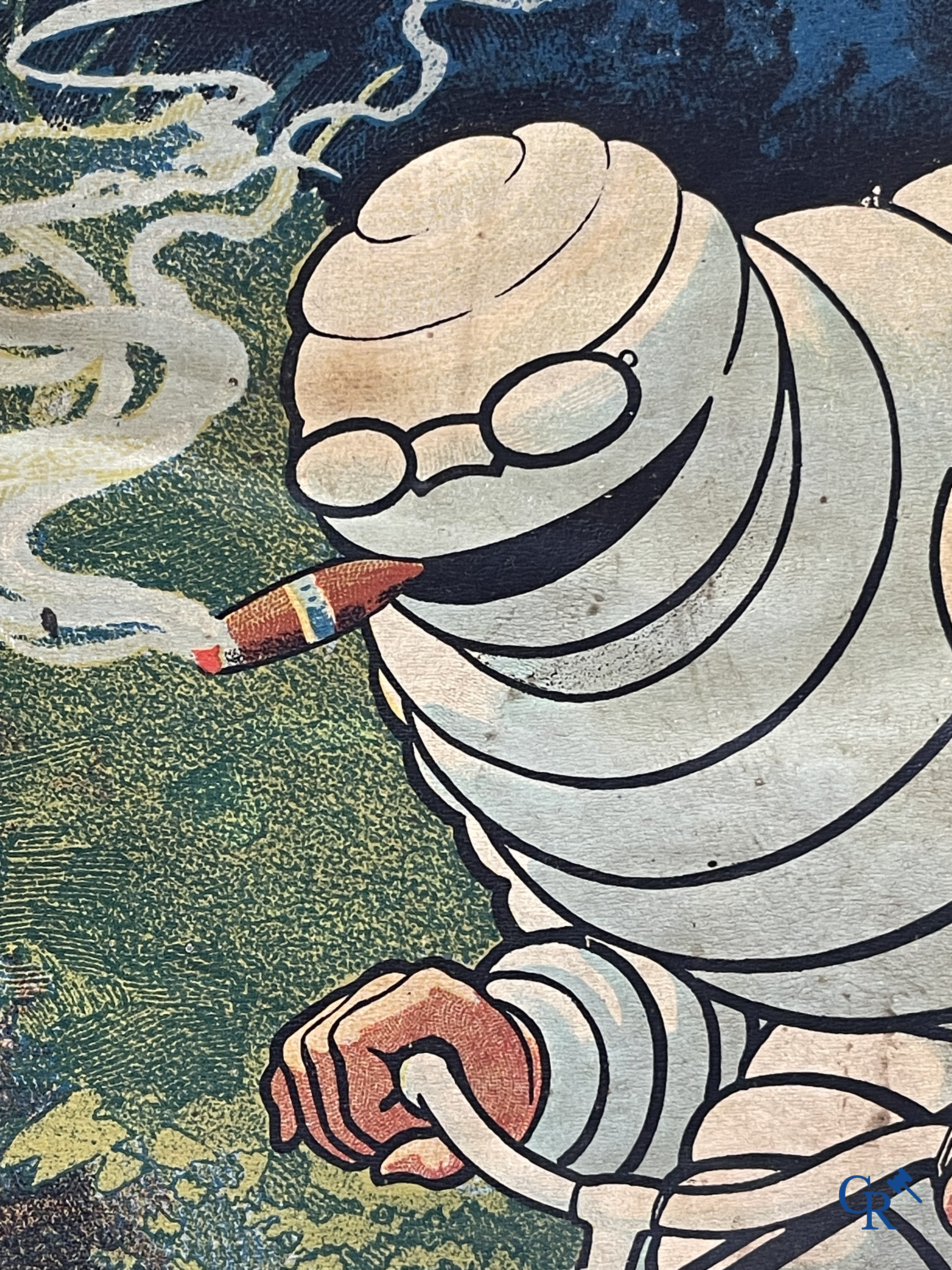 Léon Hingre (1860-1926) Pneu Vélo Michelin. Beautiful poster for Michelin bicycle tires. Around 1910.