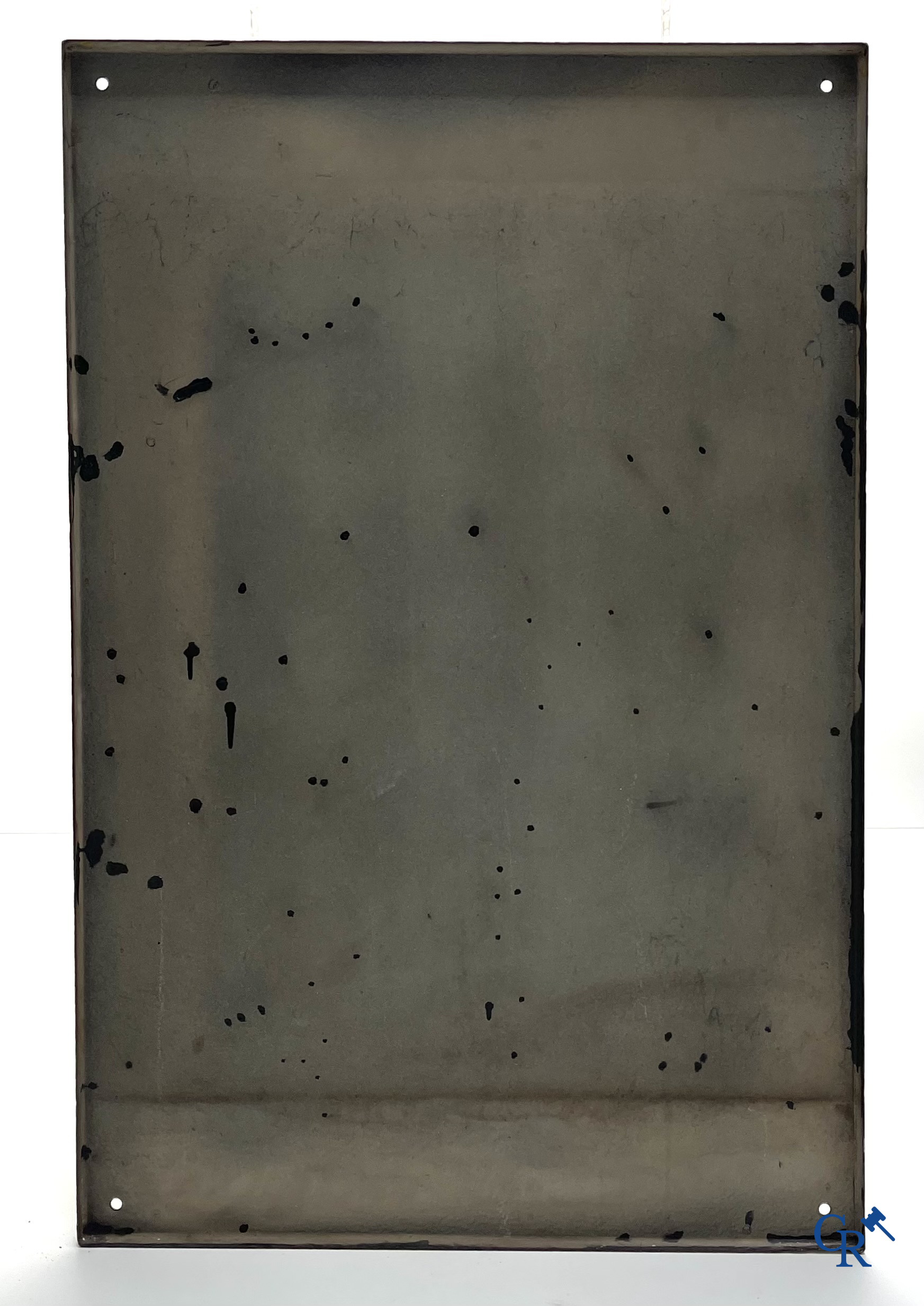 Zoo Antwerpen, Enamel advertising sign with a rhino for the Antwerp Zoo. Emaillerie Crahait, Gosselies, 1968.