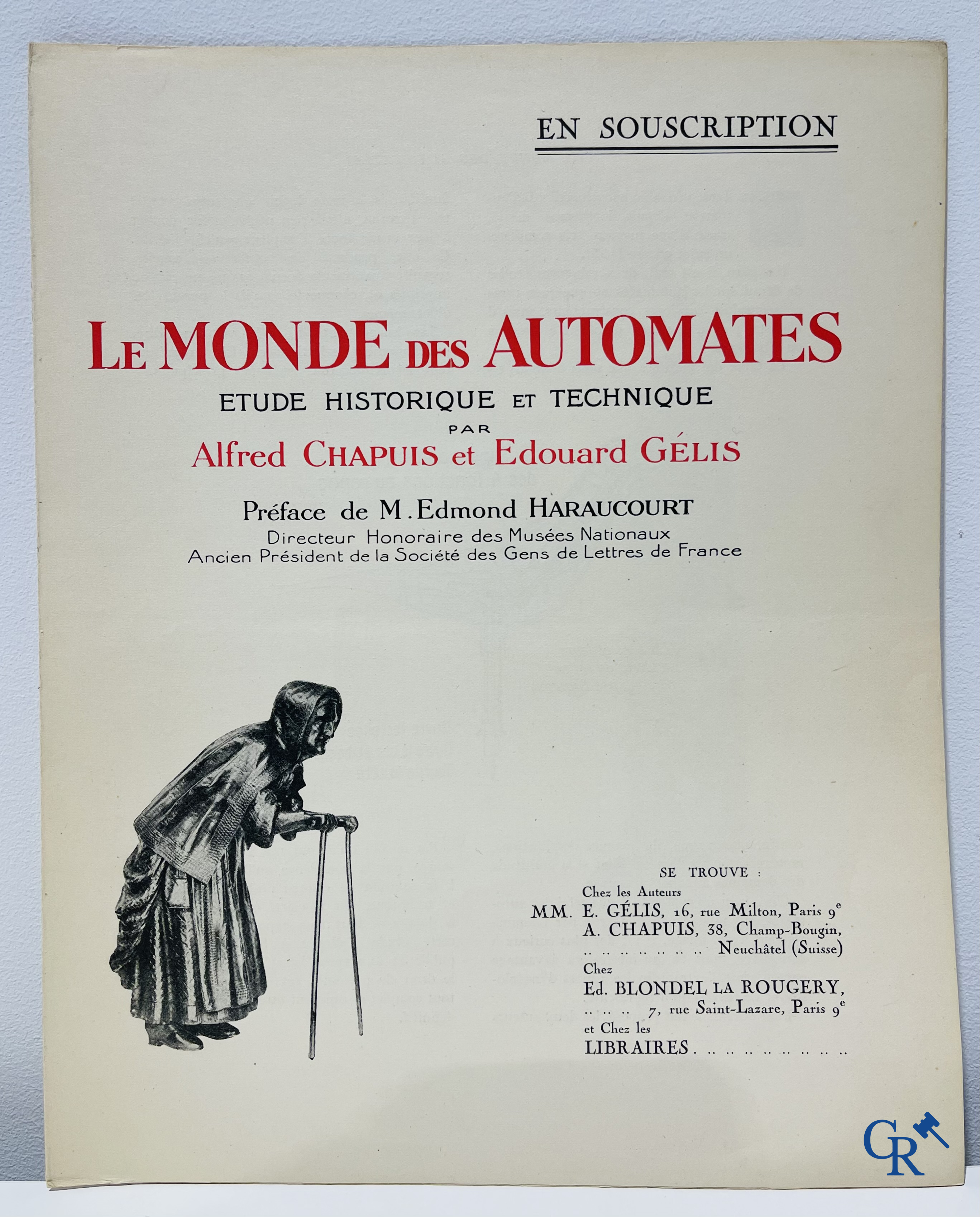 Automaten. Zeldzame uitgave van "Le monde des automates." Alfred Chapuis et Edouard Gélis. Paris 1928.