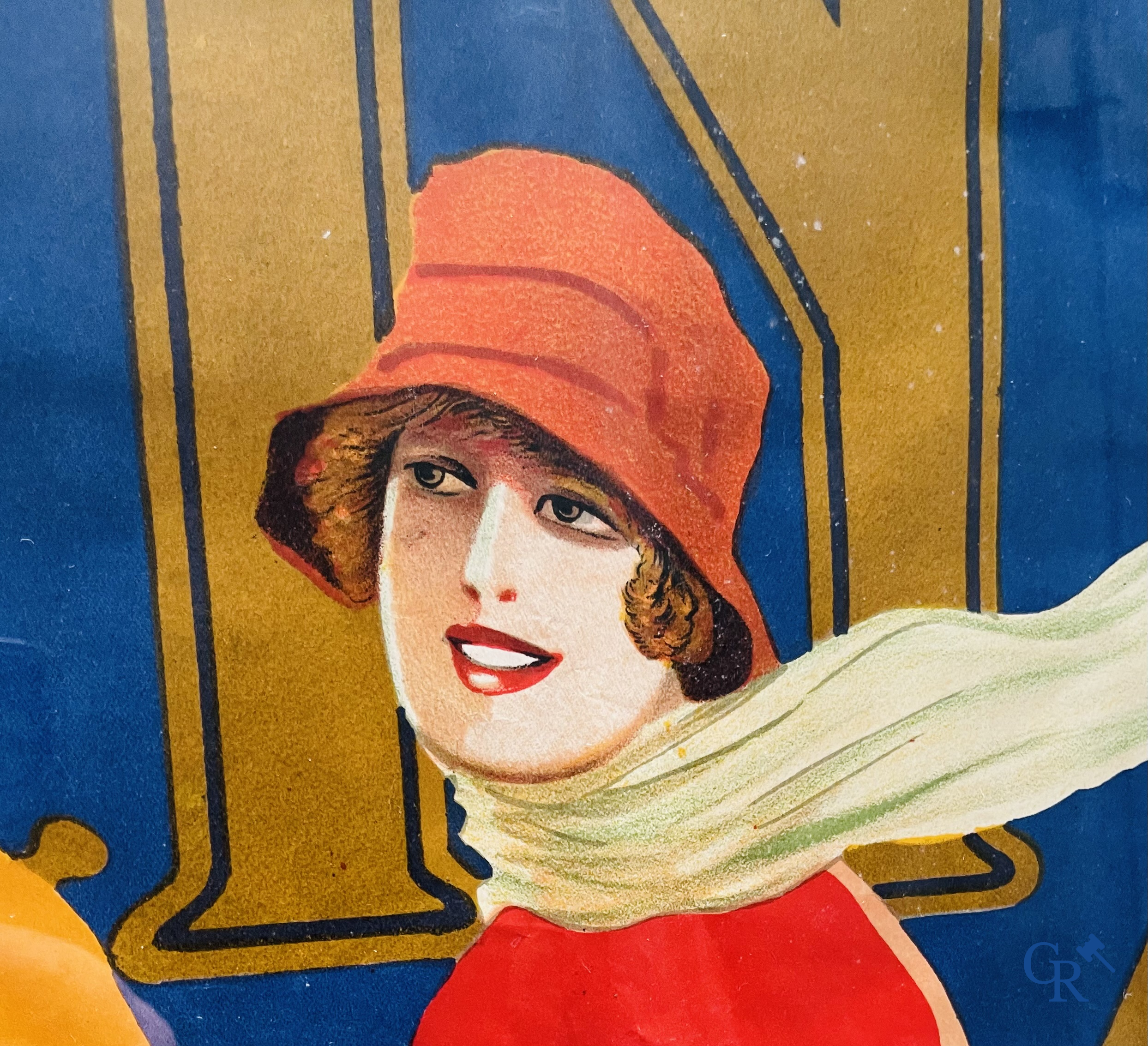 FN Motorcycle factory Herstal, Rare and original publicity poster for the FN motorcycle type Sahara. Around 1930.