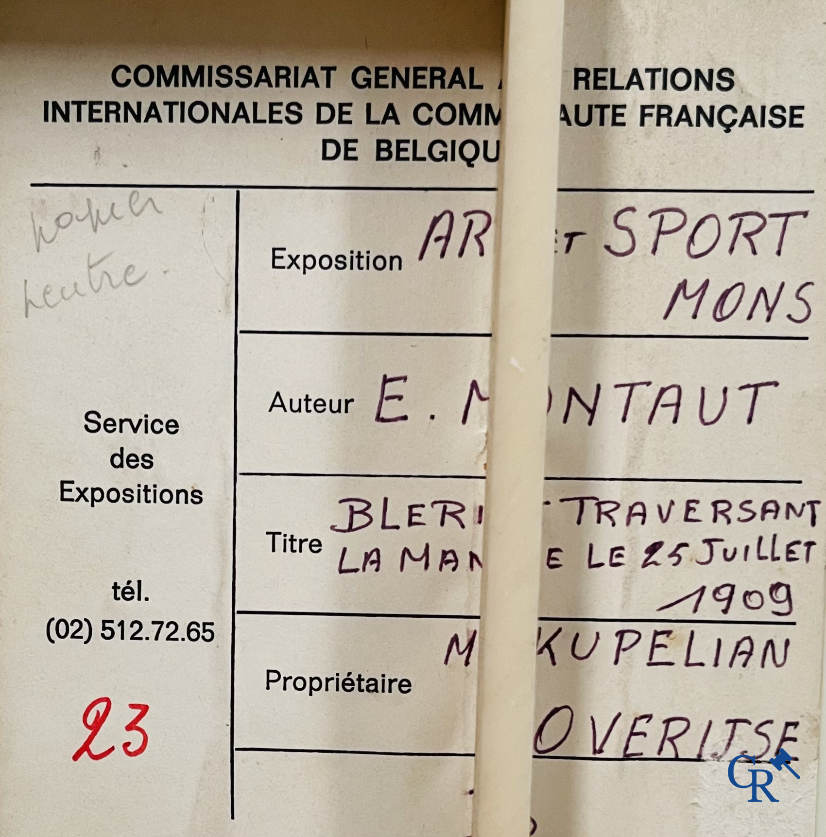 Ernest Montaut. Bleriot traversant la Manche. Colour lithography,  Montaut Mabileau, copyright 1909.