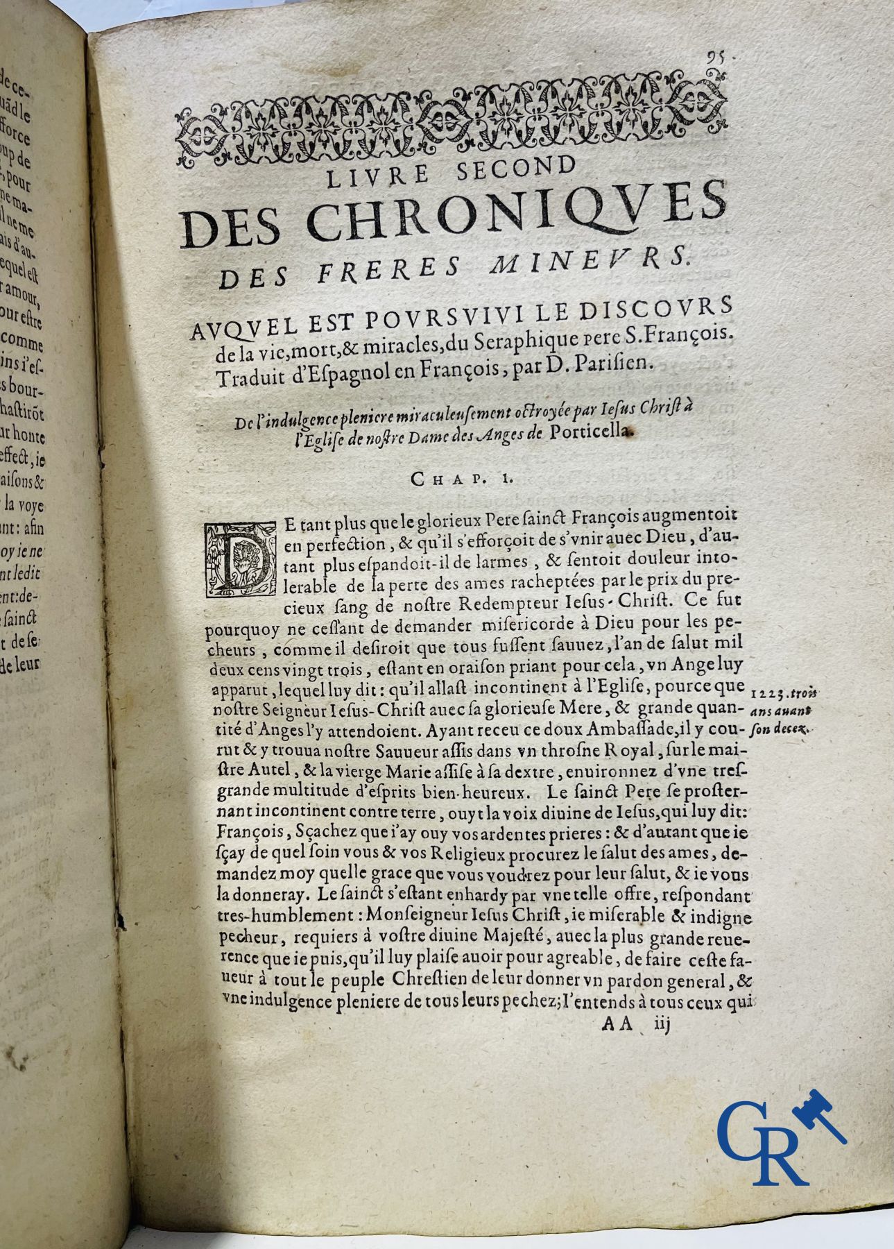 Livres anciens: Marcos de Lisboa, Chronique et institution de l'ordre du Père S. François, Paris 1608.