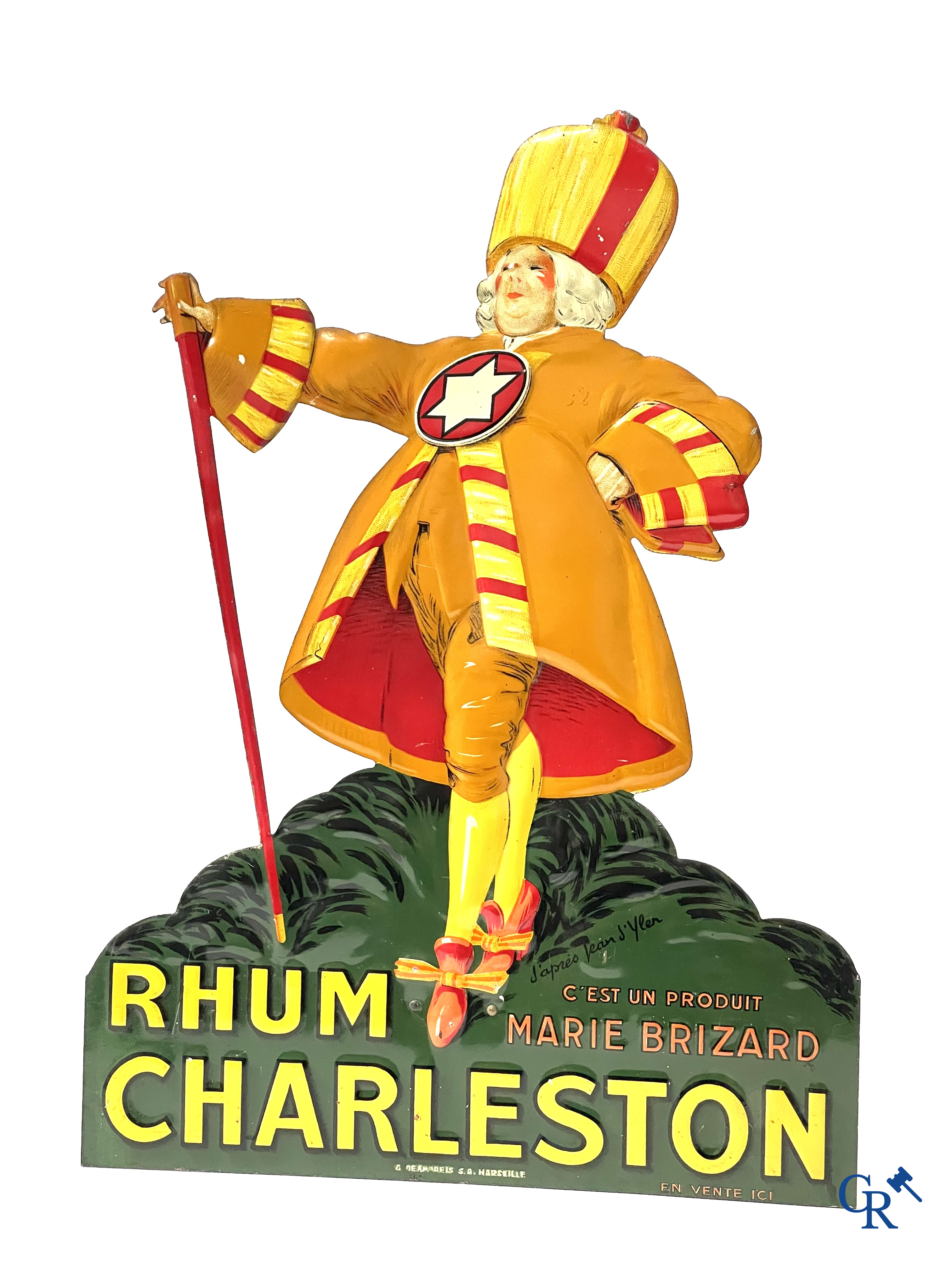 Jean D'Ylen, Publiciteit in bedrukt blik voor Rhum Charleston van Marie Brizard.