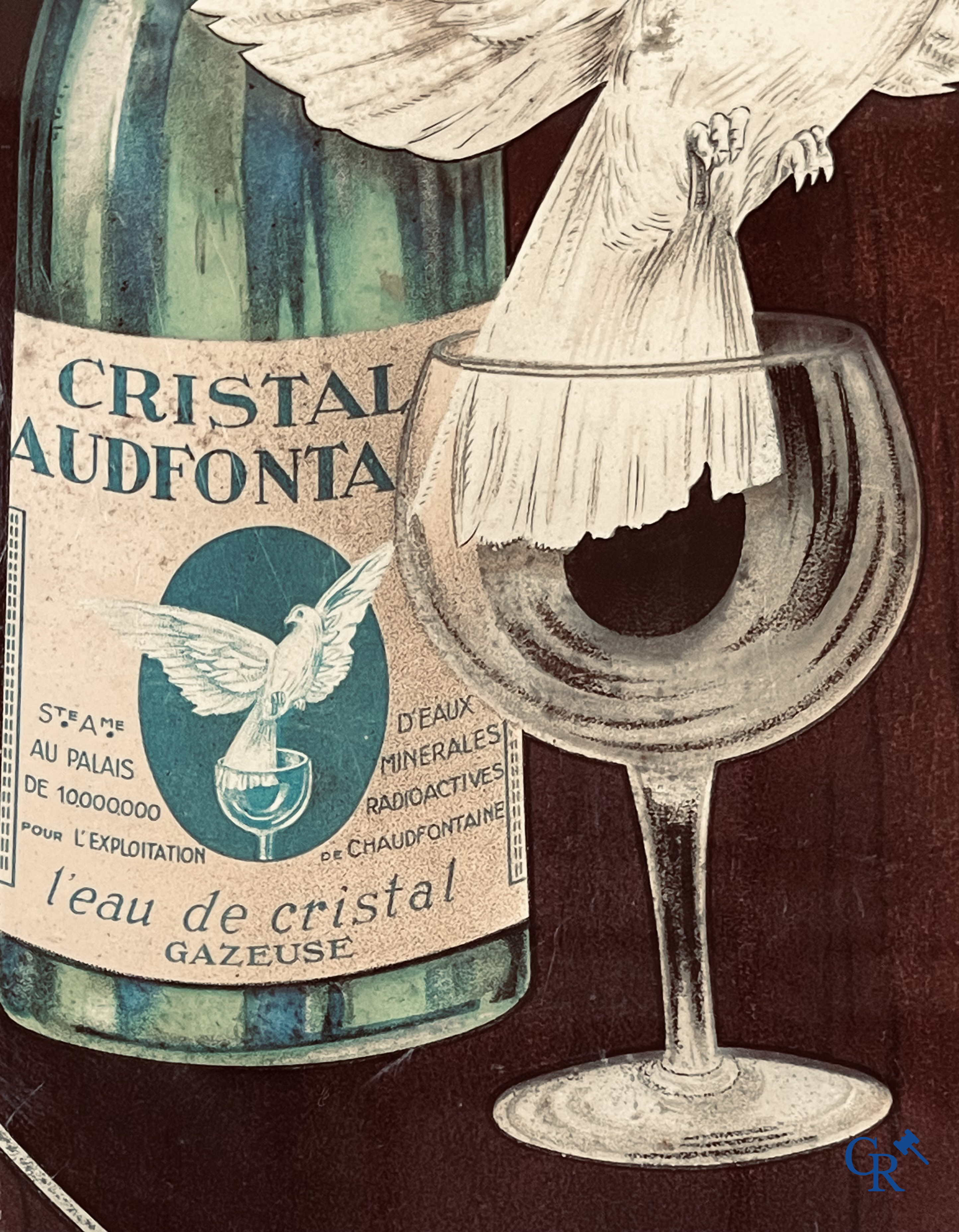 Cristal Chaudfontaine, Zeldzame publiciteit naar een ontwerp van Jean D'Ylen. Rob. Otten T.P. Bruxelles 1938.