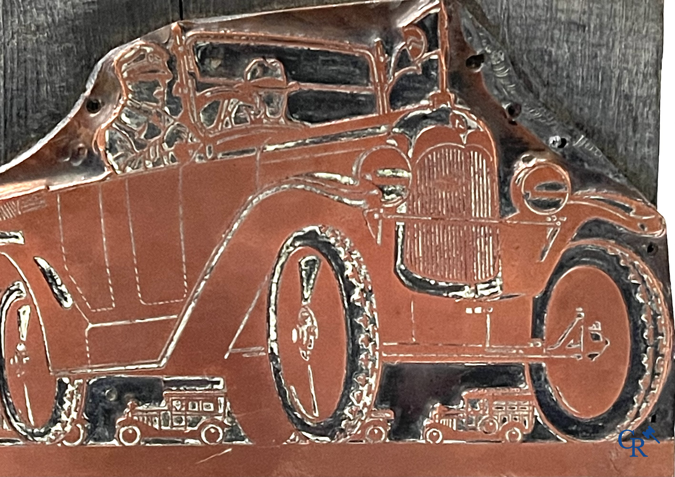 La Caravanne Citroën. Een etsplaat voor de expedities van de jaren '20 en '30 georganiseerd door André Citroën.