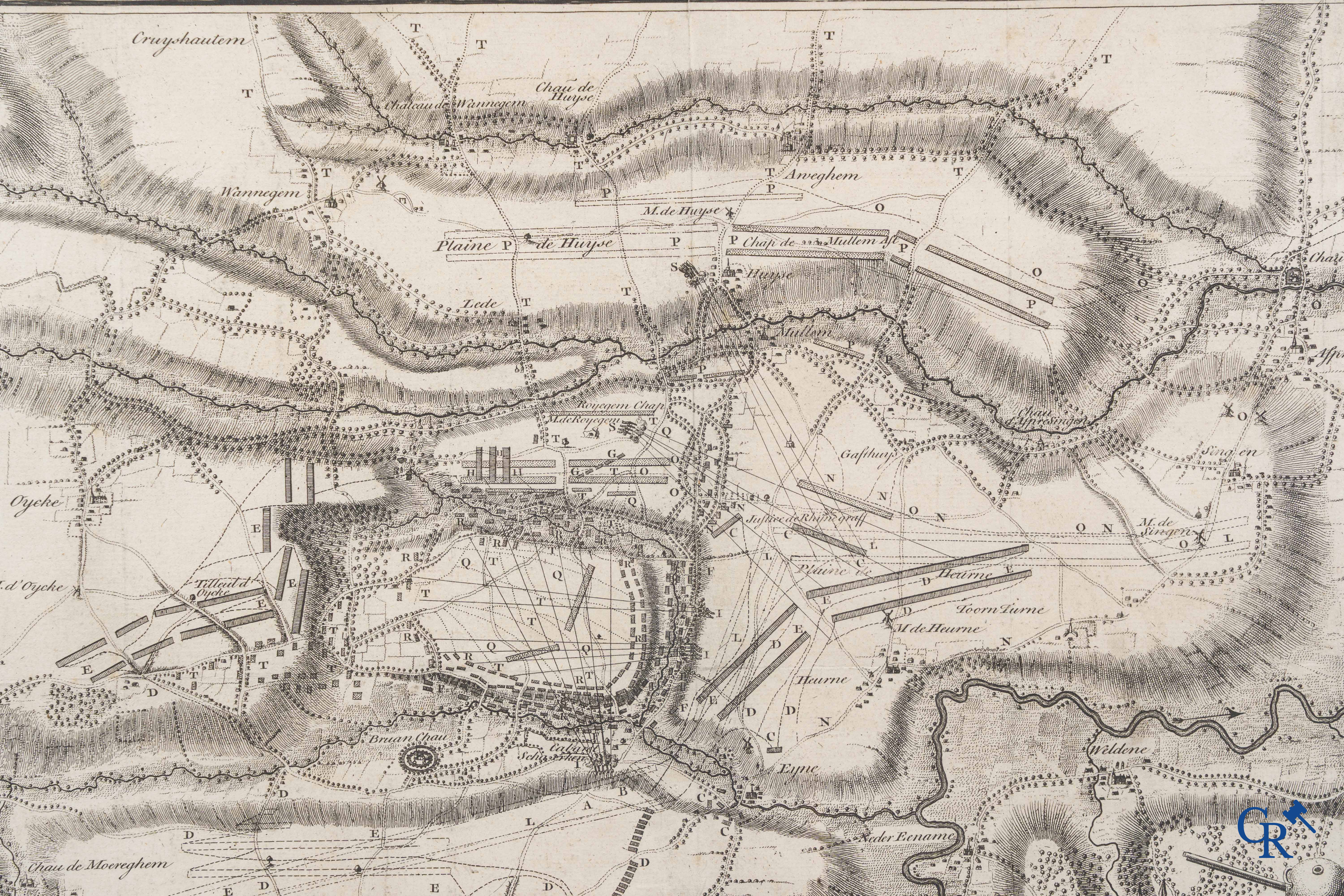 Oudenaarde, 7 antique maps, including battle plans, city and wall plans, etc. 17th-18th century.