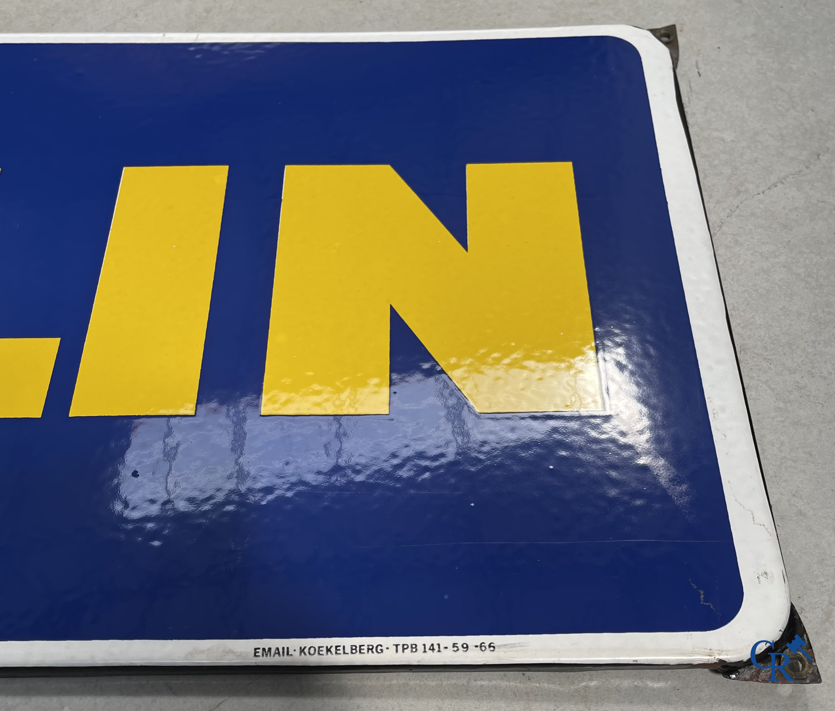 Michelin, enamel sign with Bibendum. 1960's. Email. Koekelberg. Mint condition.