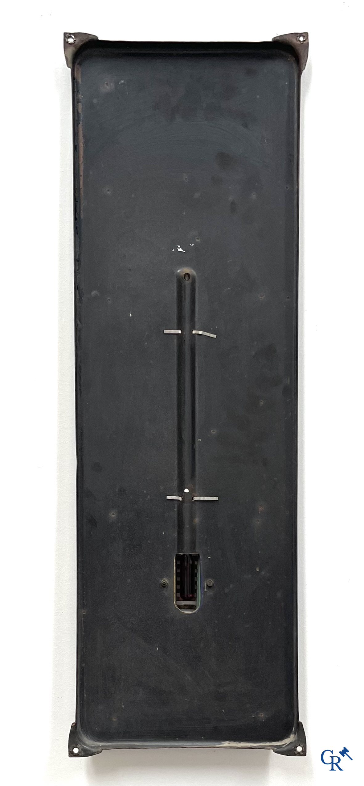 Spa, een emaille publiciteits thermometer met een voorstelling van "Pierrot". Emaillerie Belge 1963.