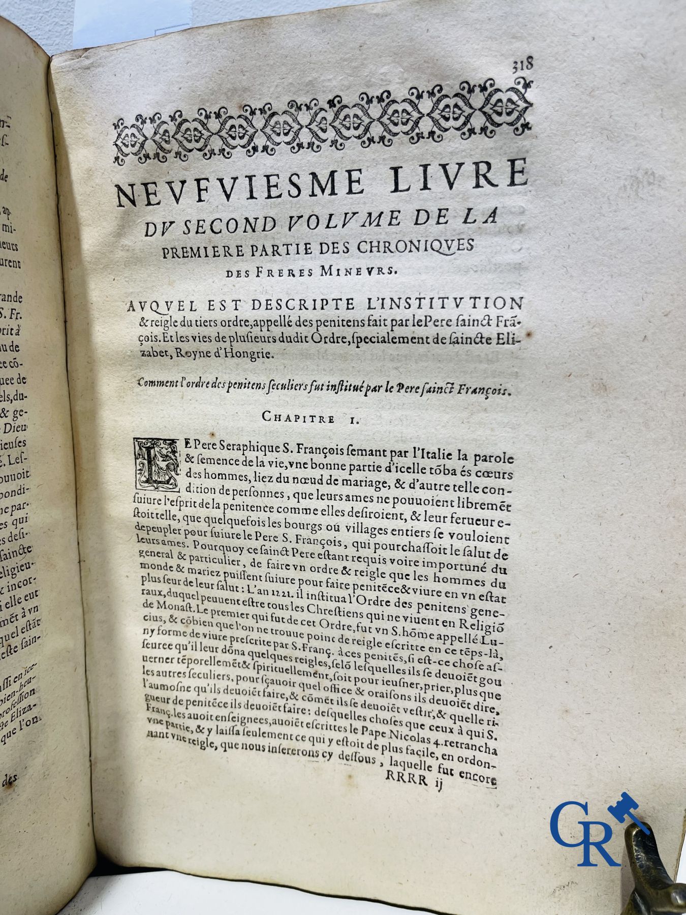 Livres anciens: Marcos de Lisboa, Chronique et institution de l'ordre du Père S. François, Paris 1608.