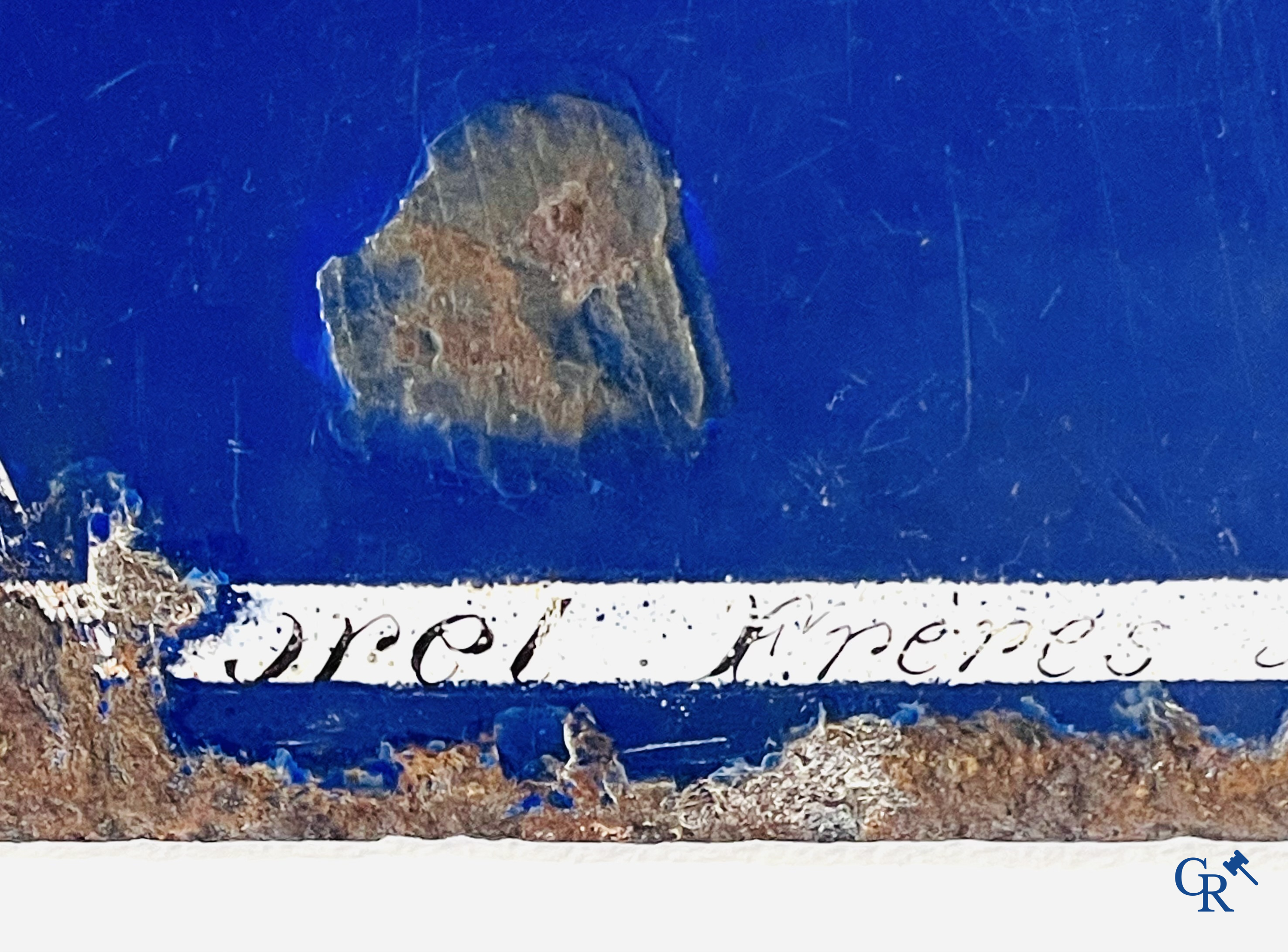 Chocolat Menier, Early edition of an enamel advertising sign for Menier. Morel frères à Morez, Jura. Circa 1890.