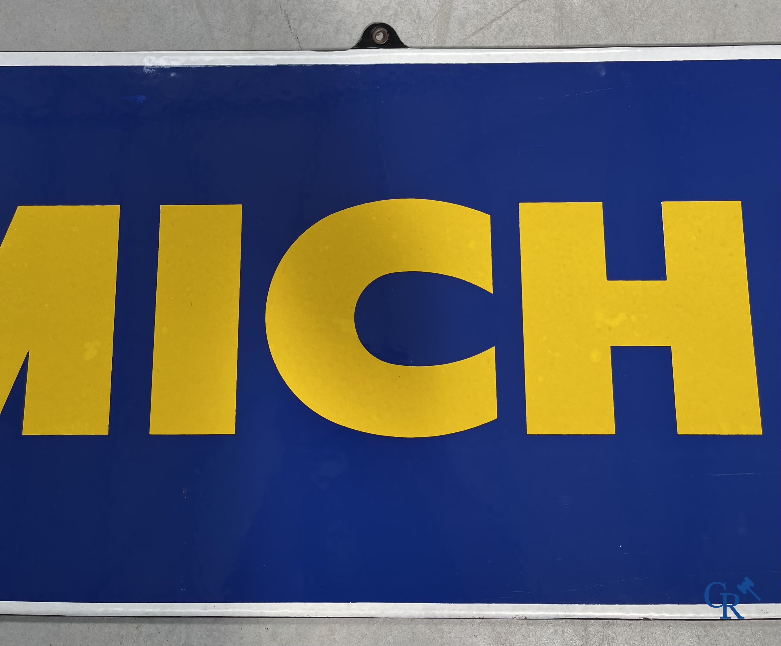 Michelin, enamel sign with Bibendum. 1960's. Email. Koekelberg. Mint condition.