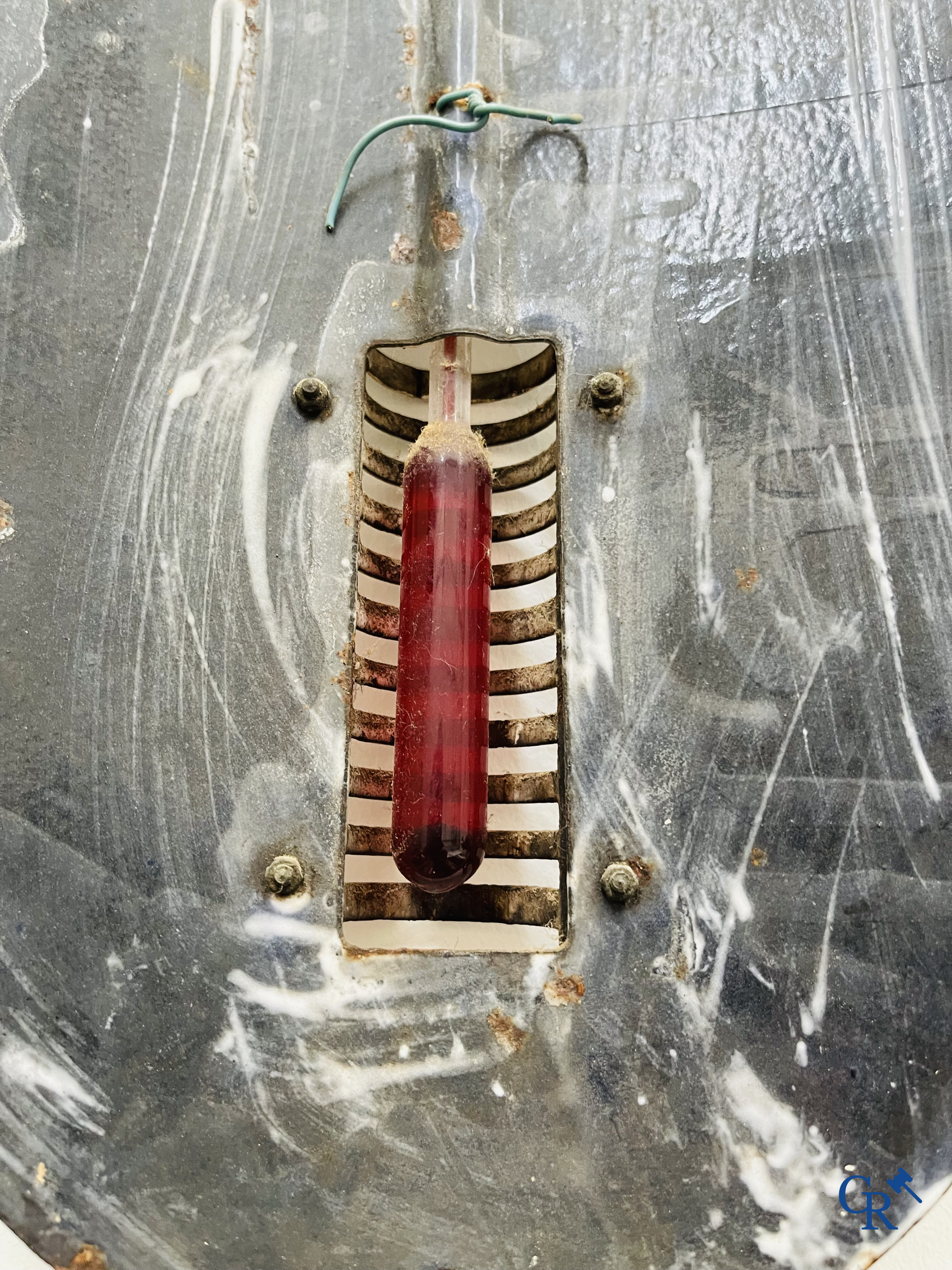 Celtiques, large enamel publicity thermometer illustrated with a design by René Vincent, circa 1930.