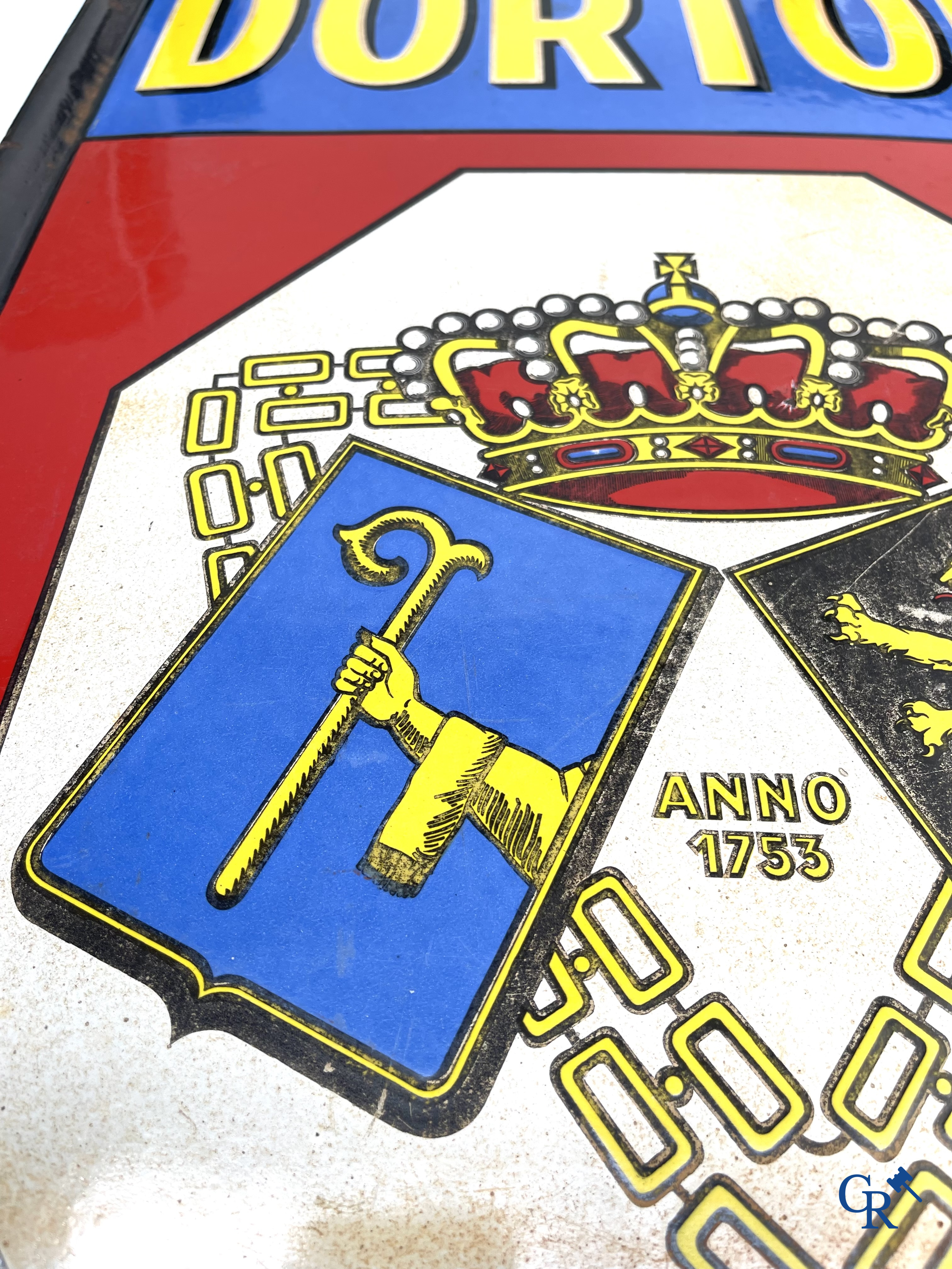 Dortor Hougaerde, Bock Munich. Emaille reclamebord uit 1939 voor de Brouwerij van Hougaerde. Email. Koekelberg.