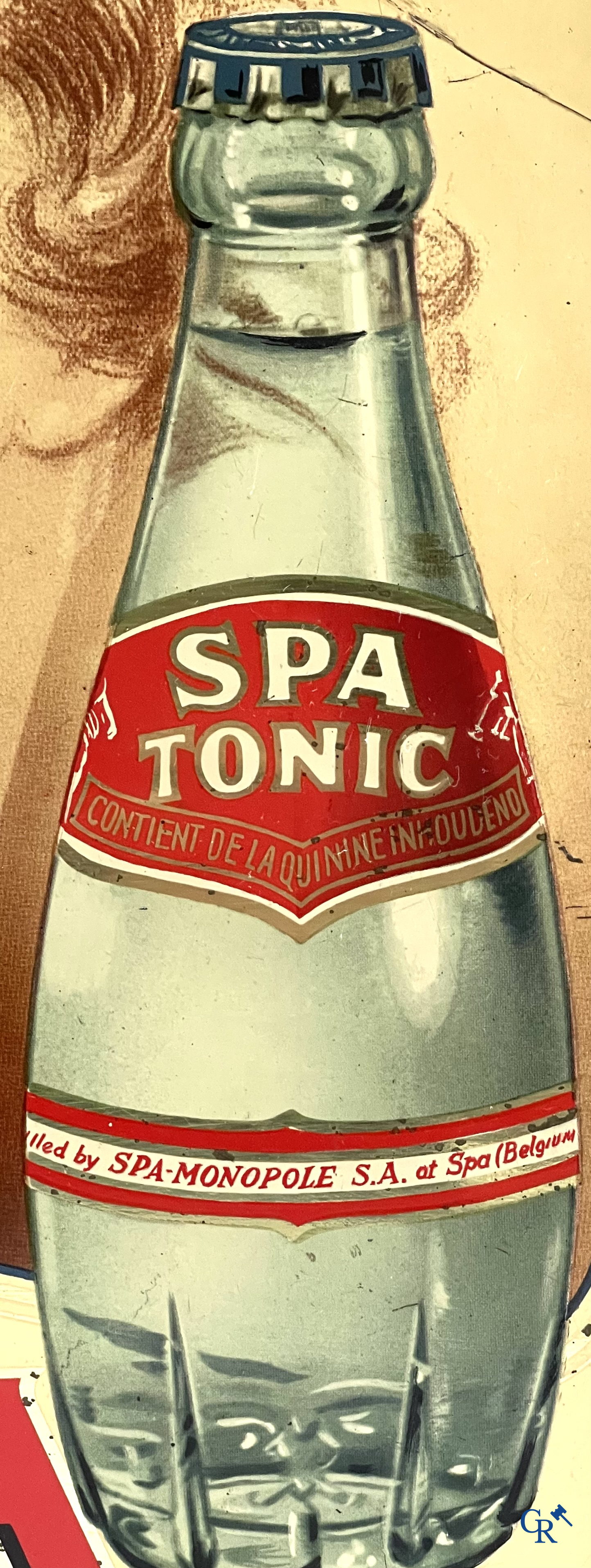 Spa, a publicity for Spa Tonic and a thermometer in printed metal for Spa, after a design by Jean D'Ylen.